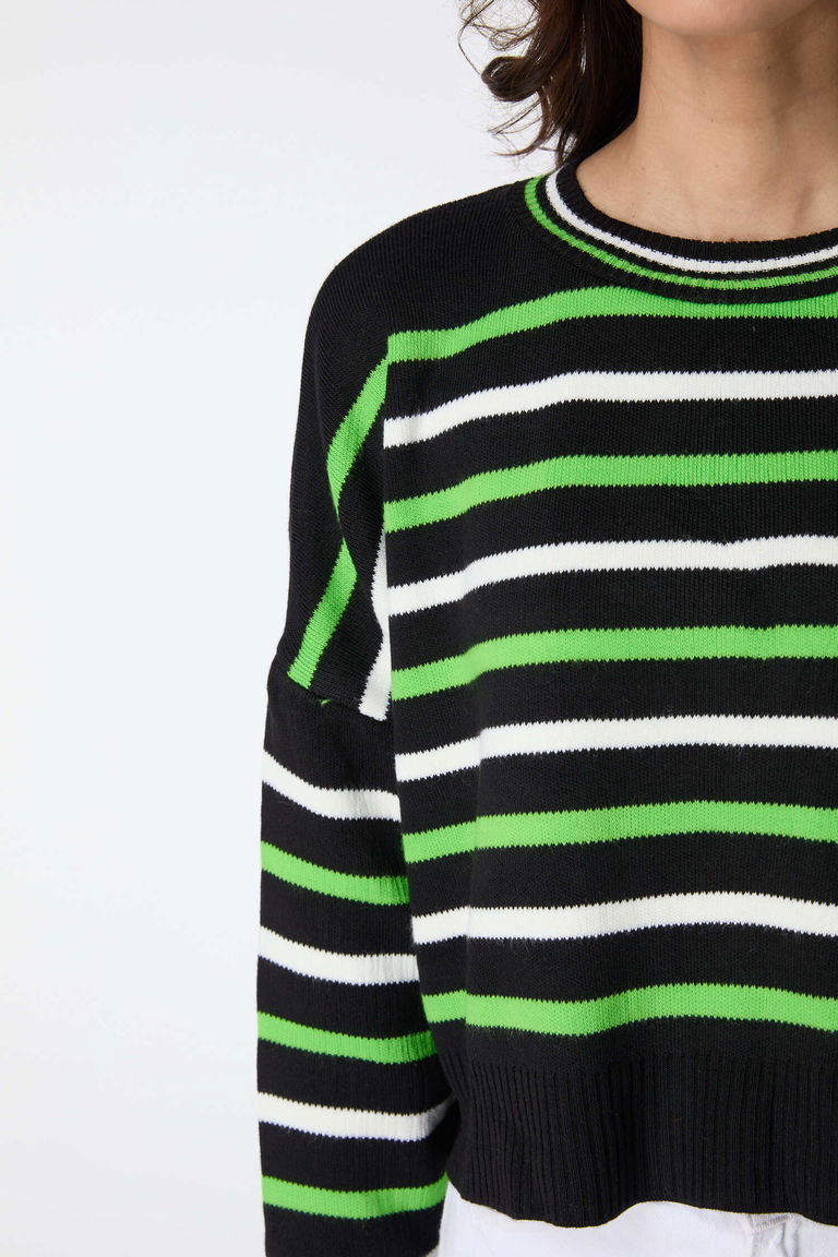 Çizgili Triko Kazak - 27656 - TOFİSA