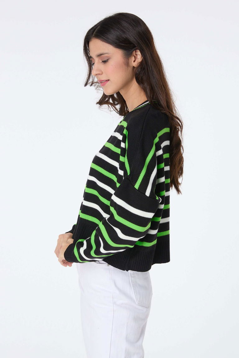 Çizgili Triko Kazak - 27656 - TOFİSA