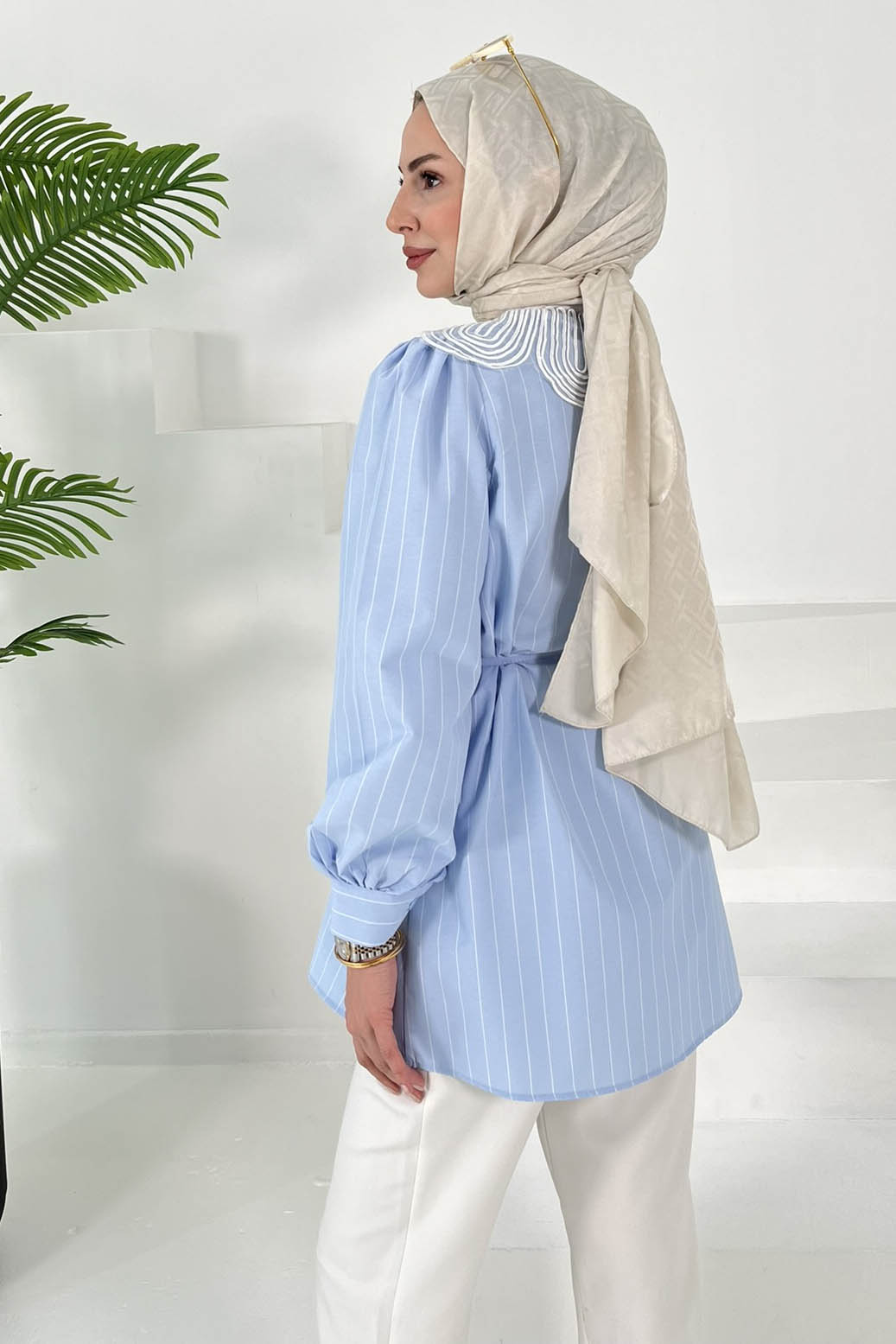 Çizgili Tunik Bebe Mavi - 27000 - 6