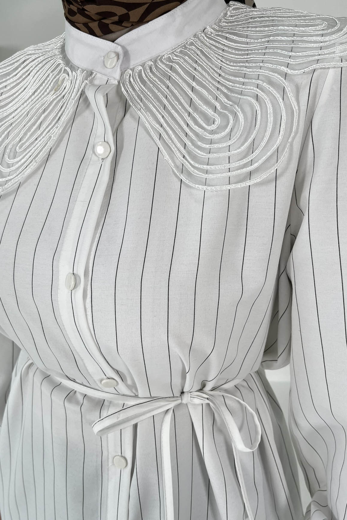 Çizgili Tunik Beyaz - 27000 - 6