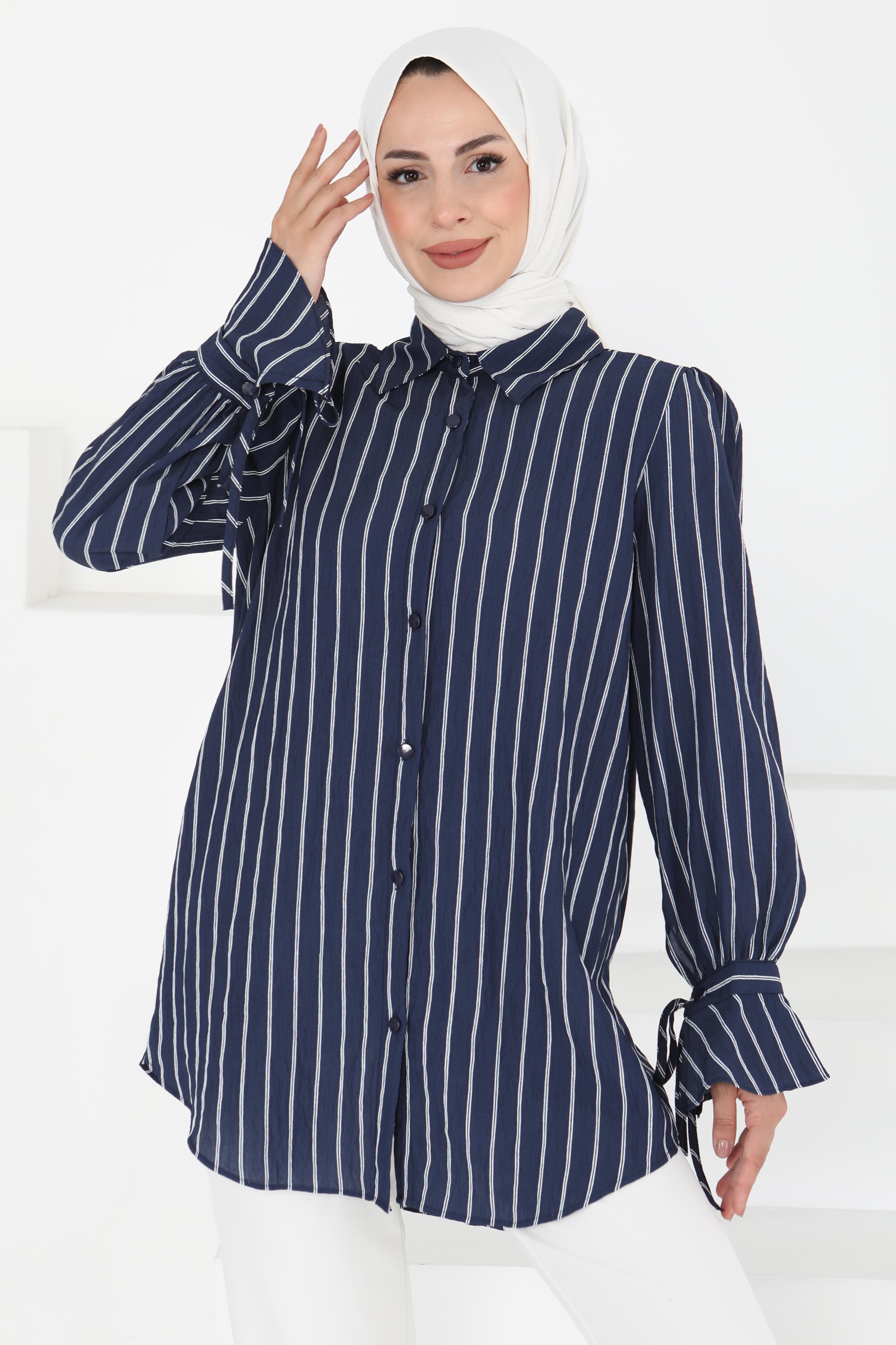 Çizgili Tunik Lacivert - 27275 - 1