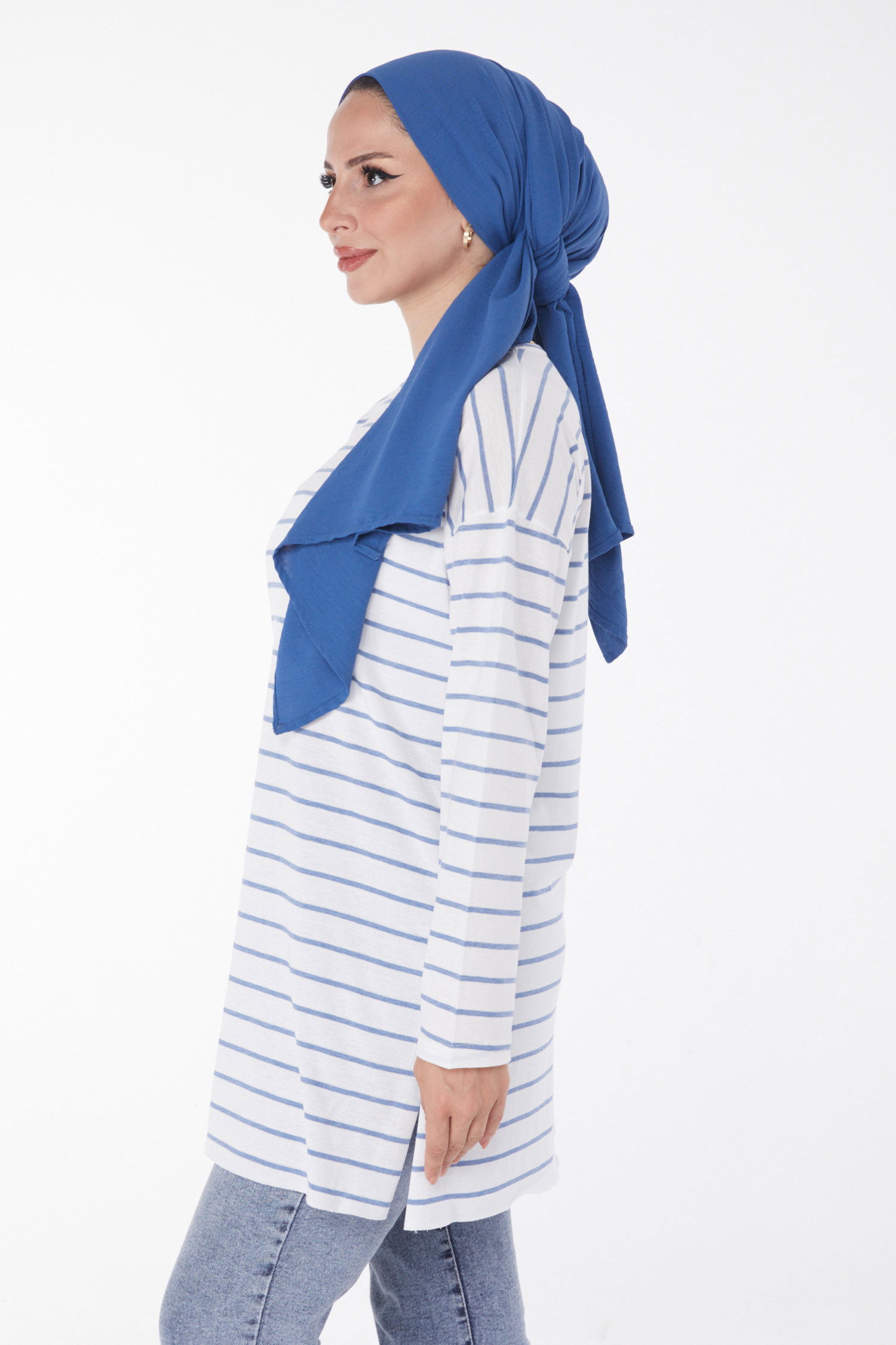 Çİzgili Yırtmaçlı Tunik - 27134 - 4