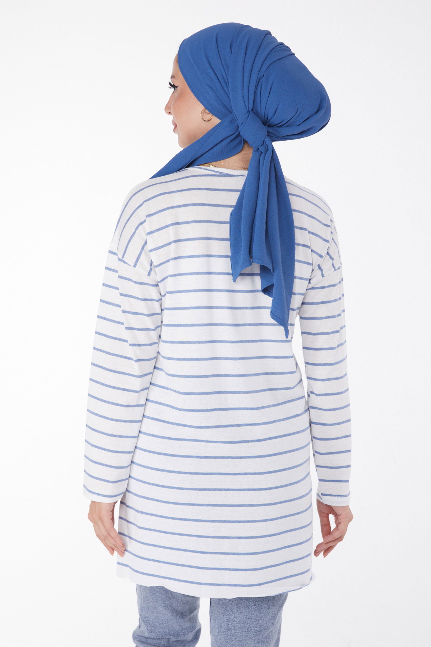 Çİzgili Yırtmaçlı Tunik - 27134 - 5
