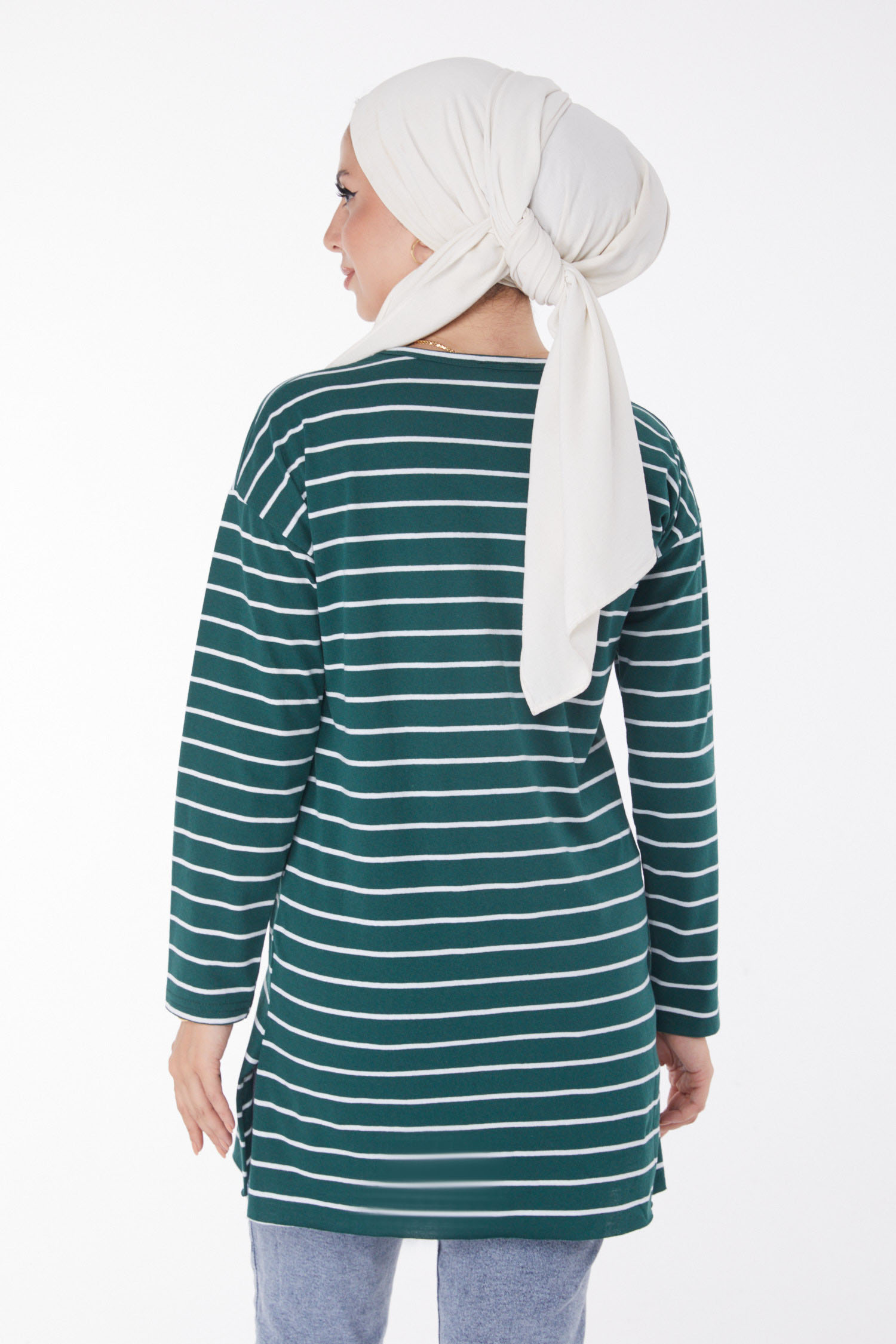 Çİzgili Yırtmaçlı Tunik - 27134 - 9