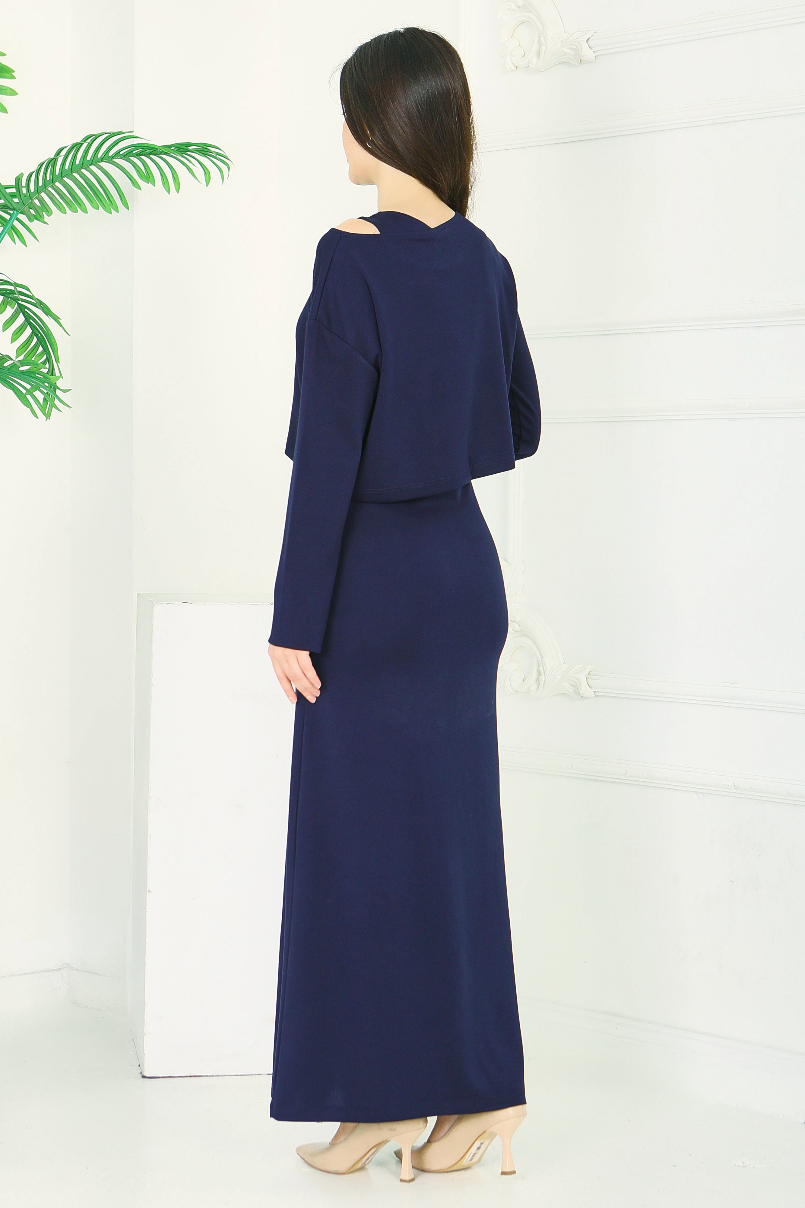 Croplu Elbise Takım - 28418-LACIVERT - 5