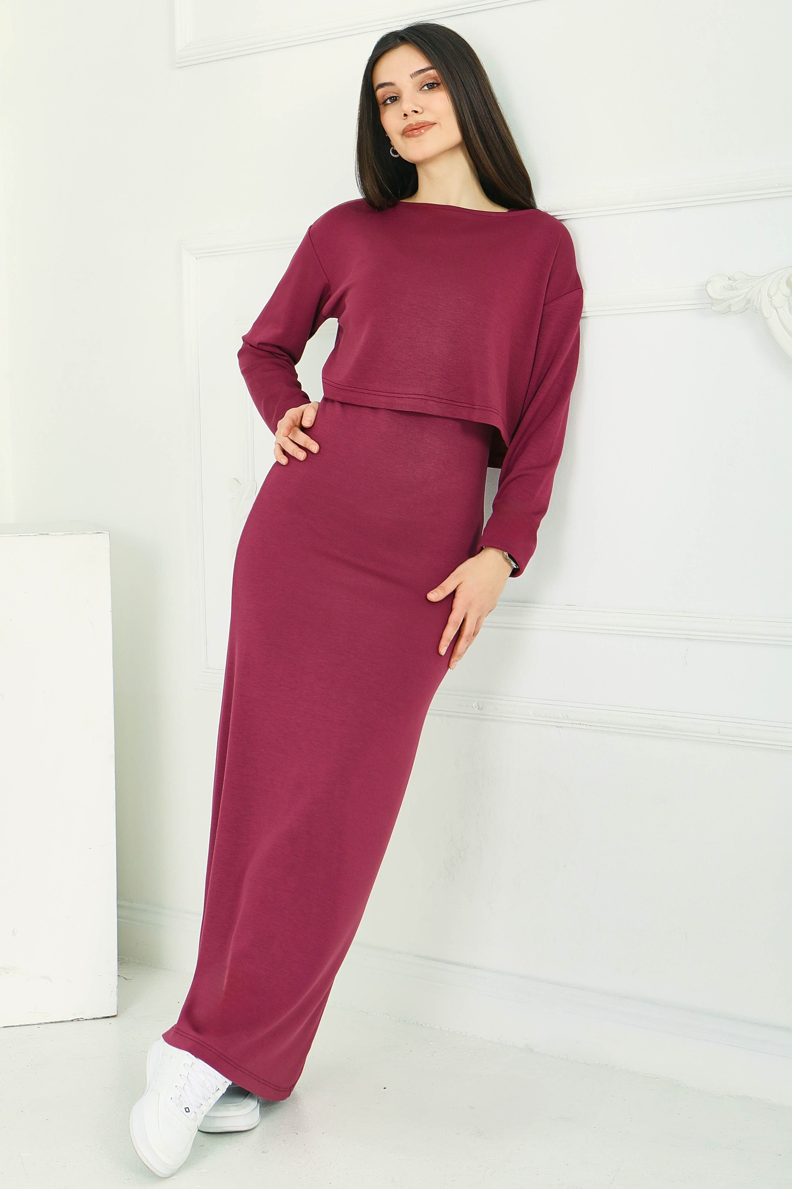 Croplu Elbise Takım - 28418-MURDUM - 2