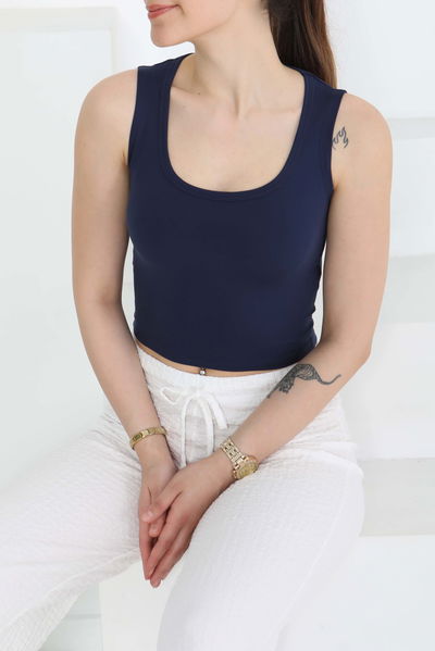 Cupralı Oval Yaka Crop Atlet - 27278 
