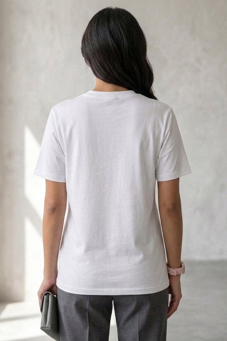 Damla Taşlı T-shirt - 28417-BEYAZ - 3