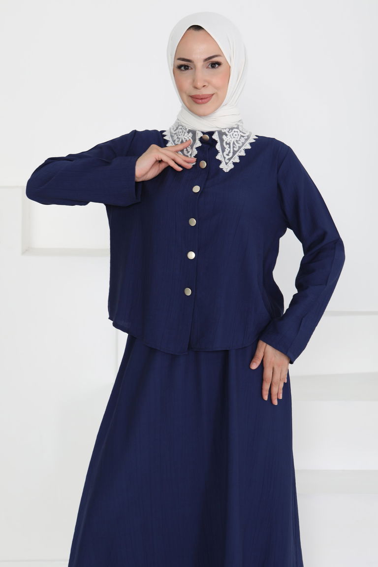 Dantel Yaka İkili Takım - 27179 - TOFİSA