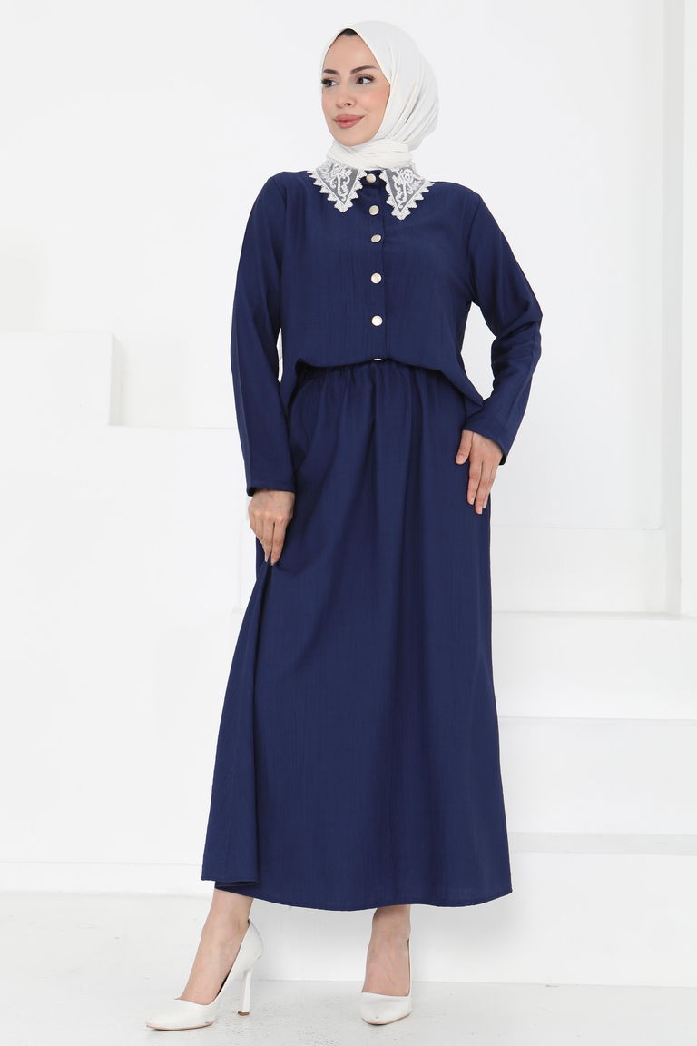 Dantel Yaka İkili Takım - 27179 - TOFİSA