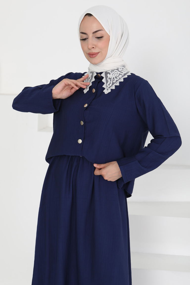 Dantel Yaka İkili Takım - 27179 - TOFİSA