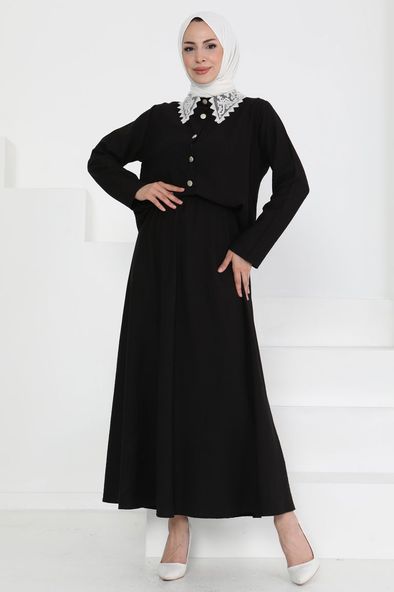 Dantel Yaka İkili Takım - 27179 - TOFİSA