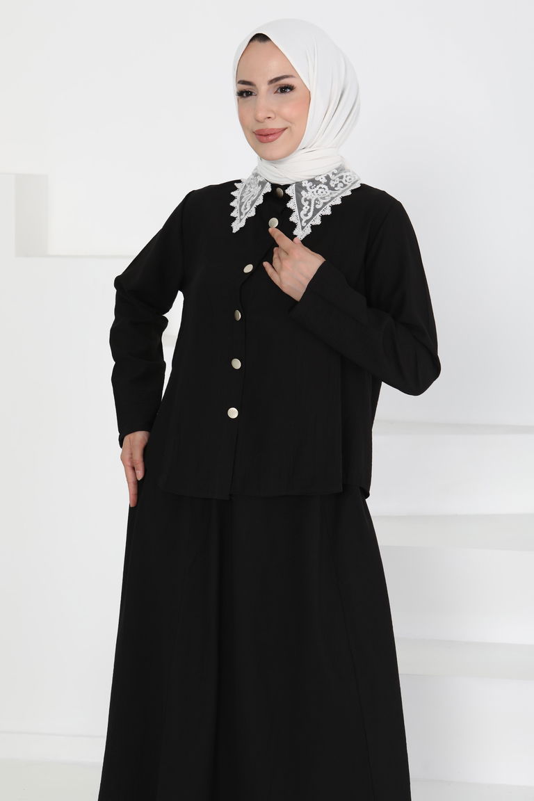 Dantel Yaka İkili Takım - 27179 - TOFİSA