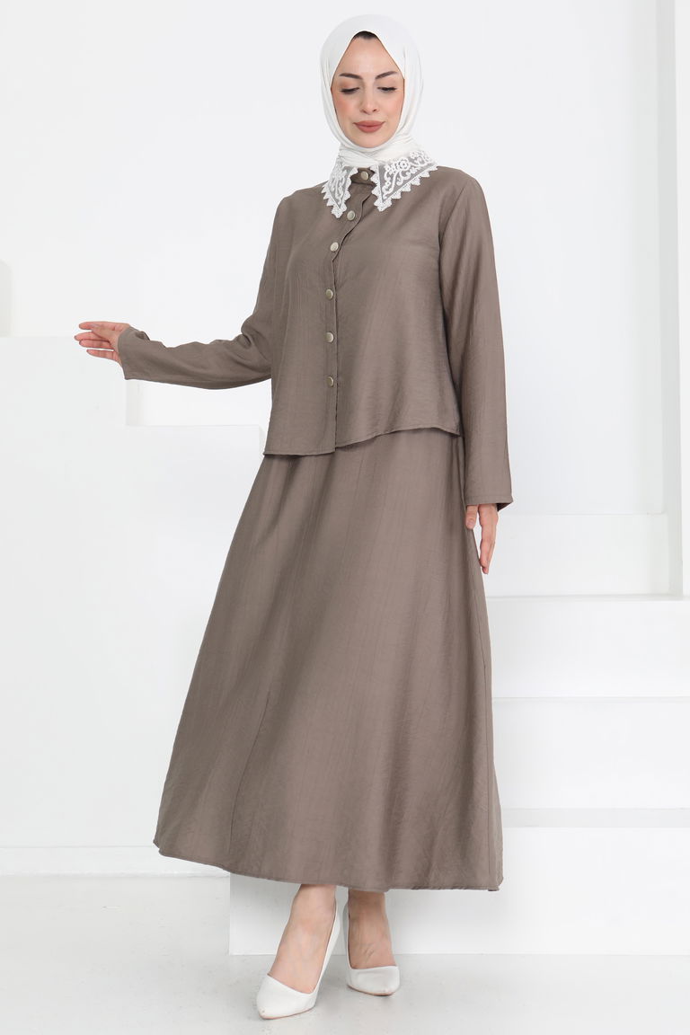 Dantel Yaka İkili Takım - 27179 - TOFİSA