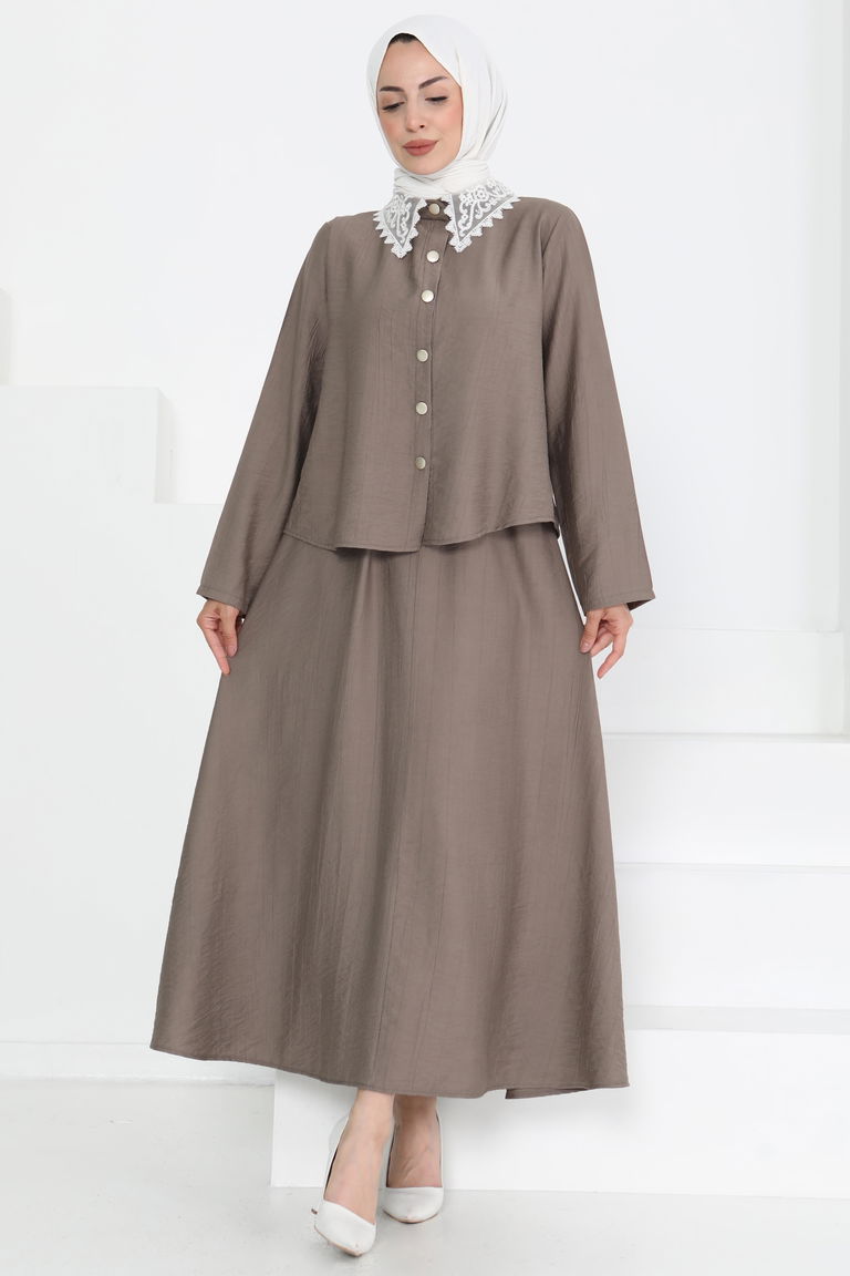 Dantel Yaka İkili Takım - 27179 - TOFİSA