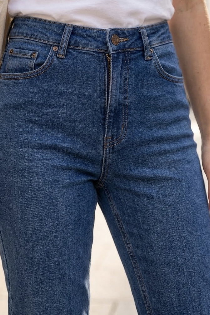 Dar Paça Likralı Rahat Kot Pantolon Koyu Mavi - 29063-KOYU-MAVI - 3