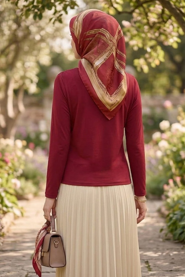 Degaje Yakalı Sendy Bluz Bordo - 28901-BORDO - 4
