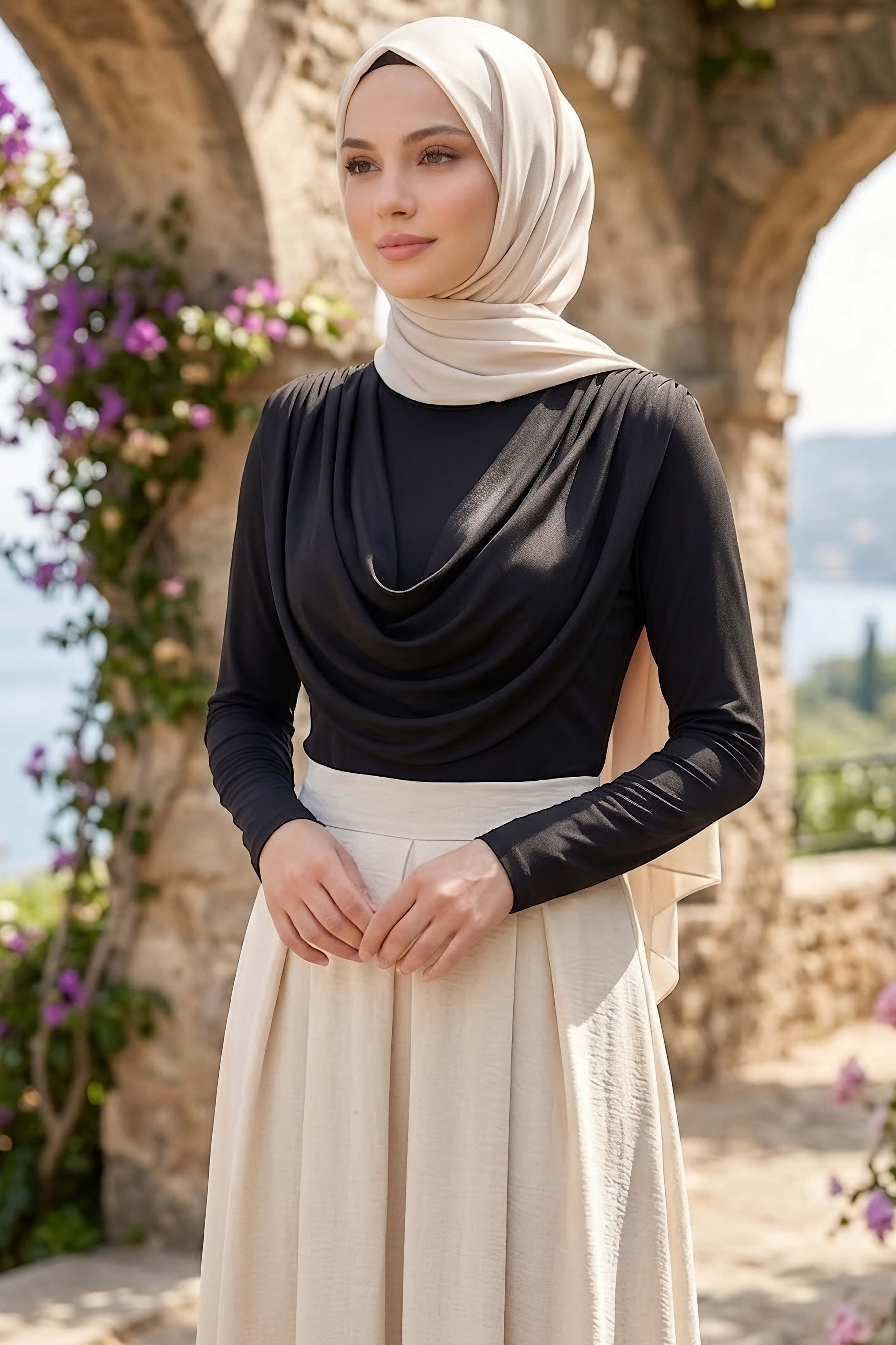 Degaje Yakalı Sendy Bluz Siyah - 28901-SIYAH - 2