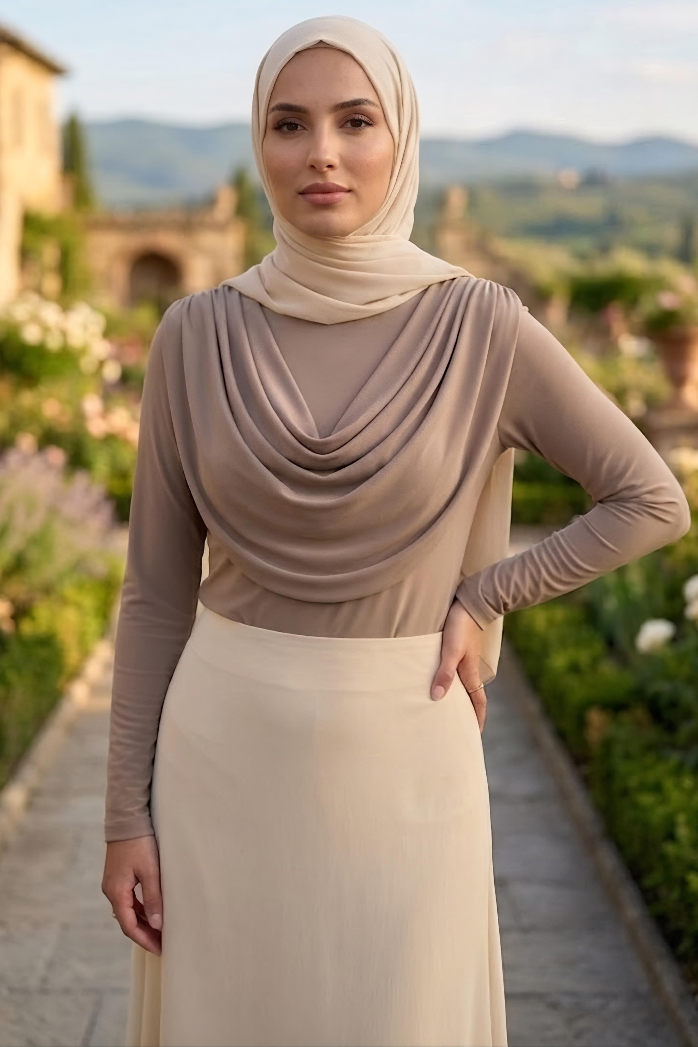 Degaje Yakalı Sendy Bluz Vizon - 28901-VIZON - 1
