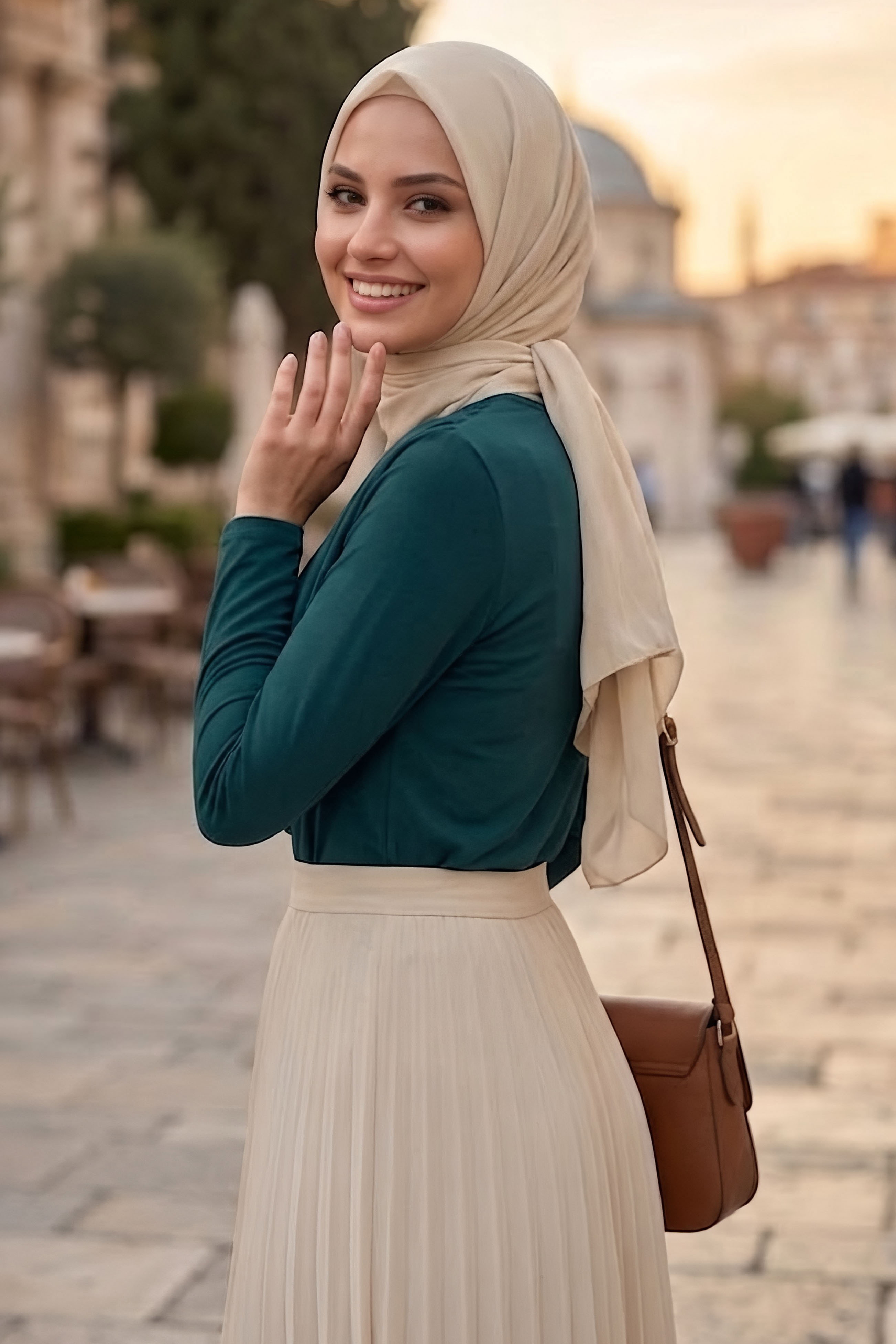 Degaje Yakalı Sendy Bluz Zümrüt - 28901-ZUMRUT - 3