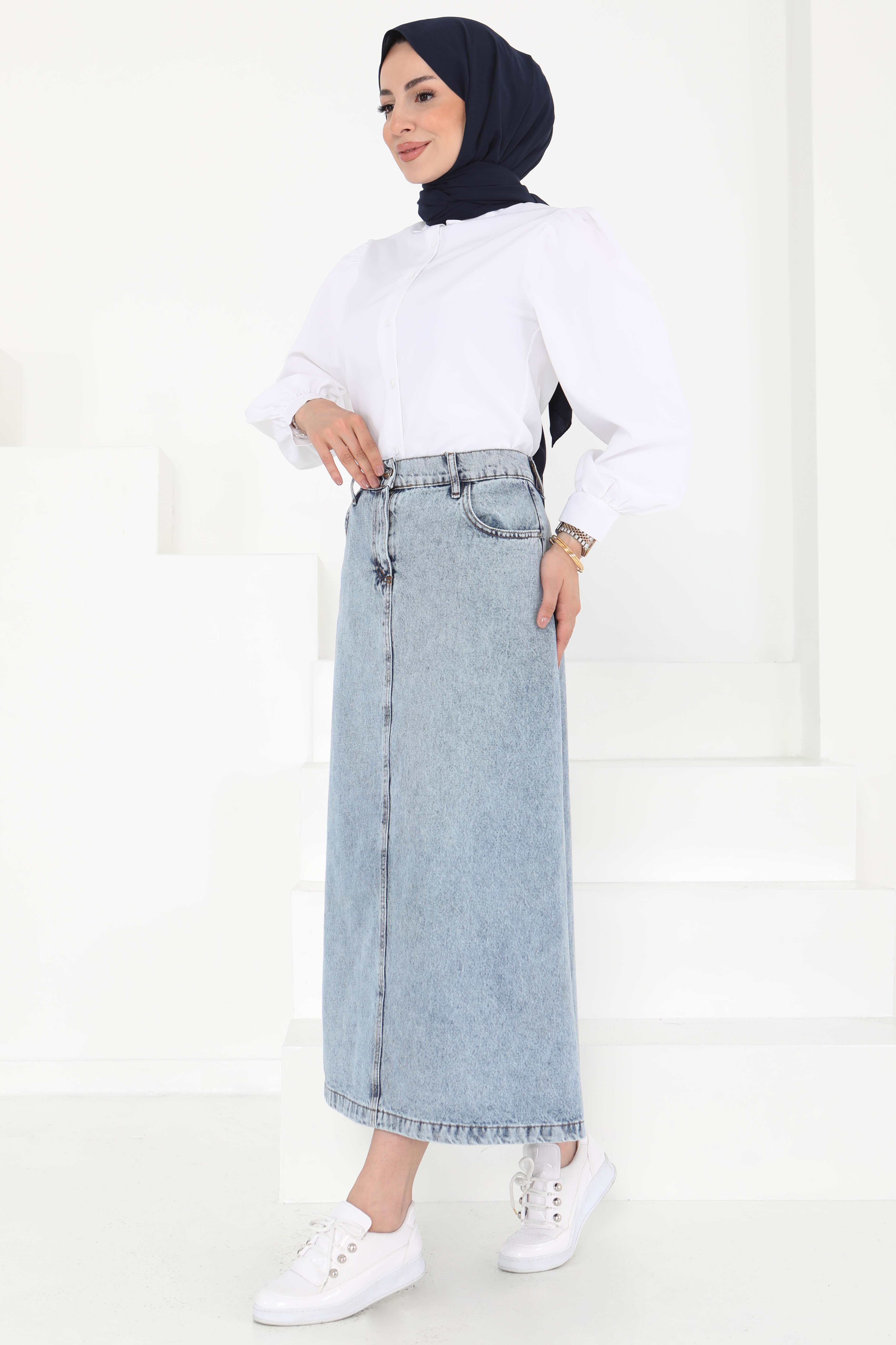 Denim Etek Buz Mavisi - 27162 - 2