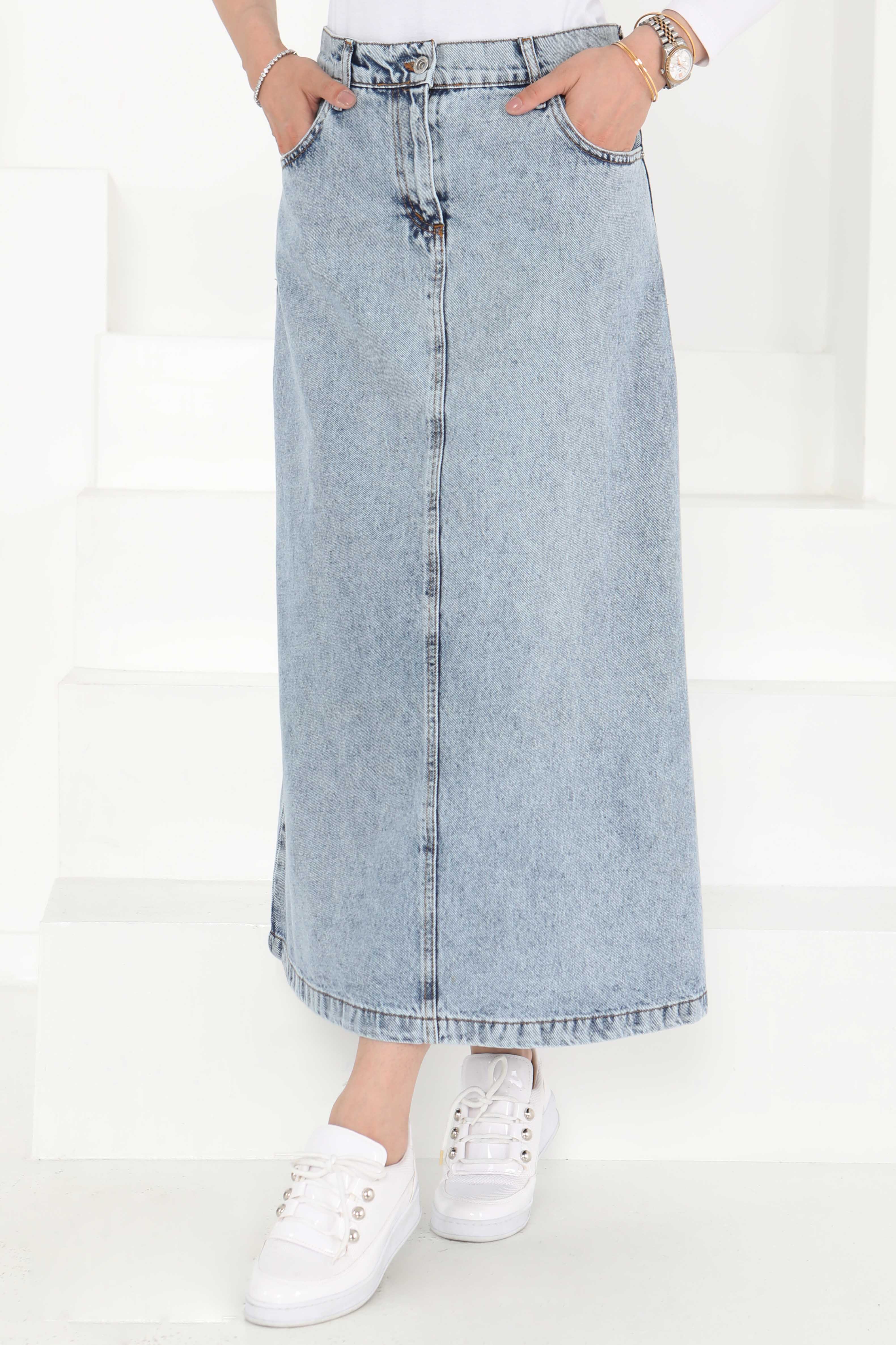 Denim Etek Buz Mavisi - 27162 - 3
