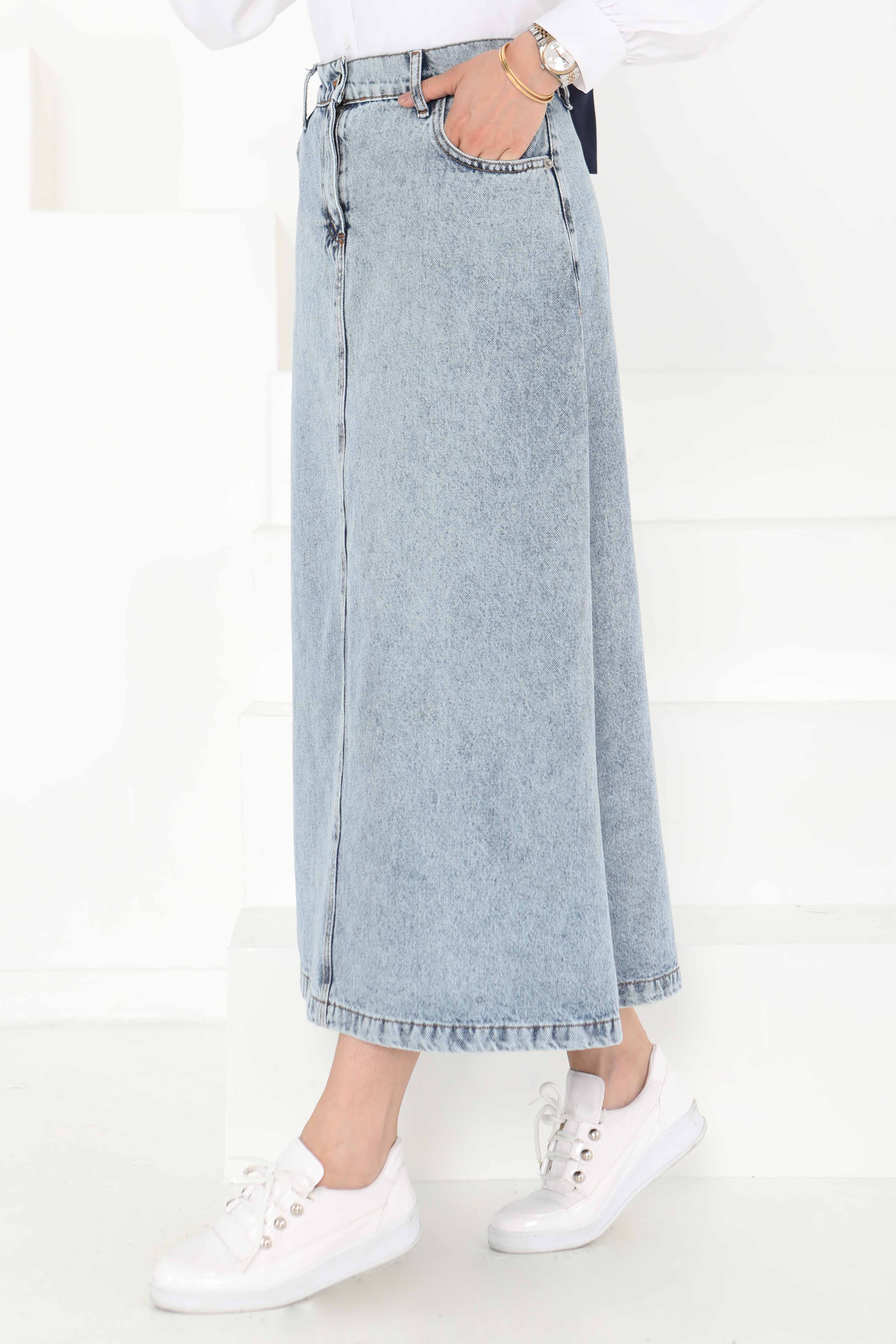 Denim Etek Buz Mavisi - 27162 - 5
