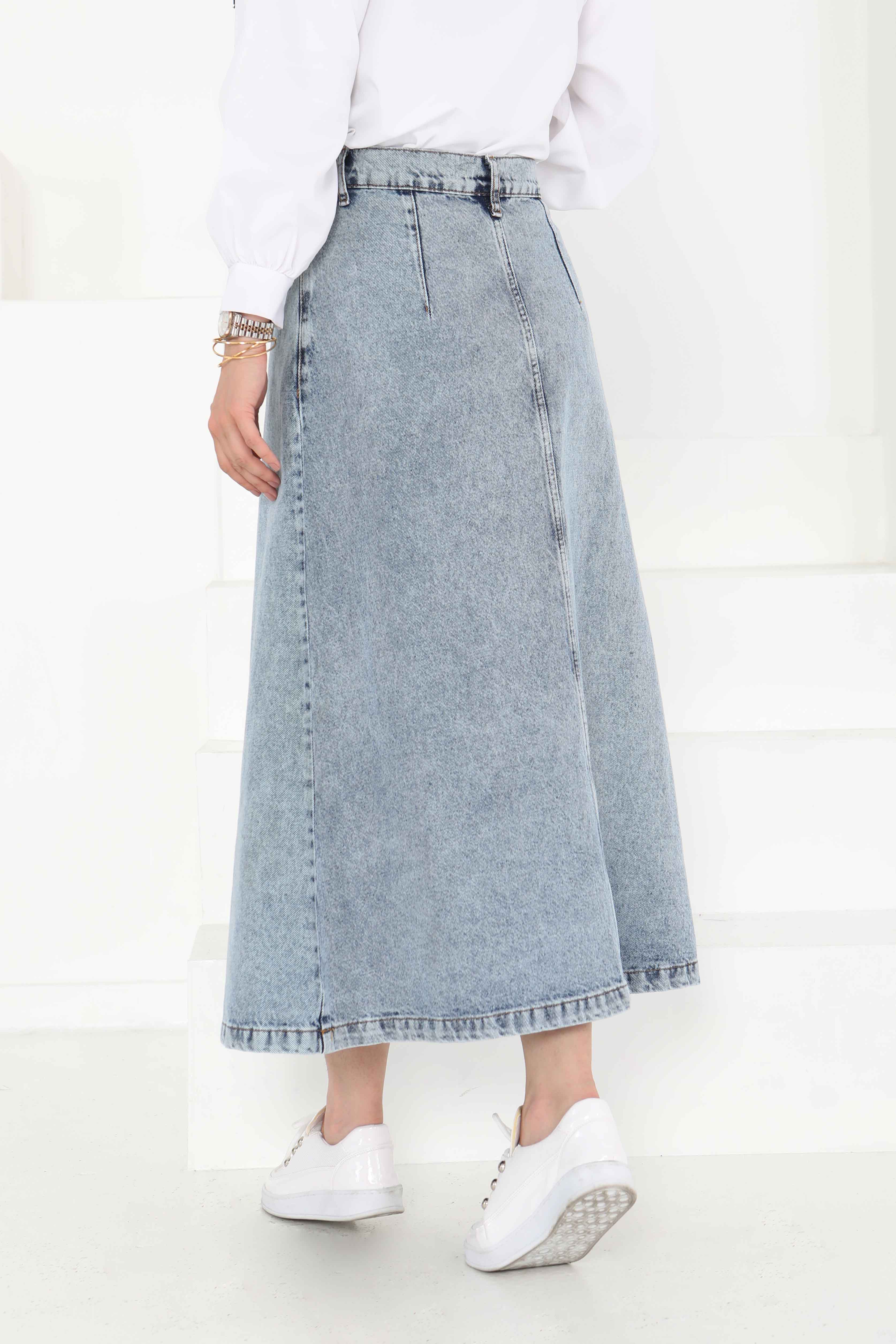 Denim Etek Buz Mavisi - 27162 - 7