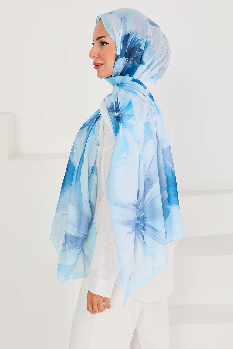 Desenli Bambu Kare Şal - 27524 - TOFİSA