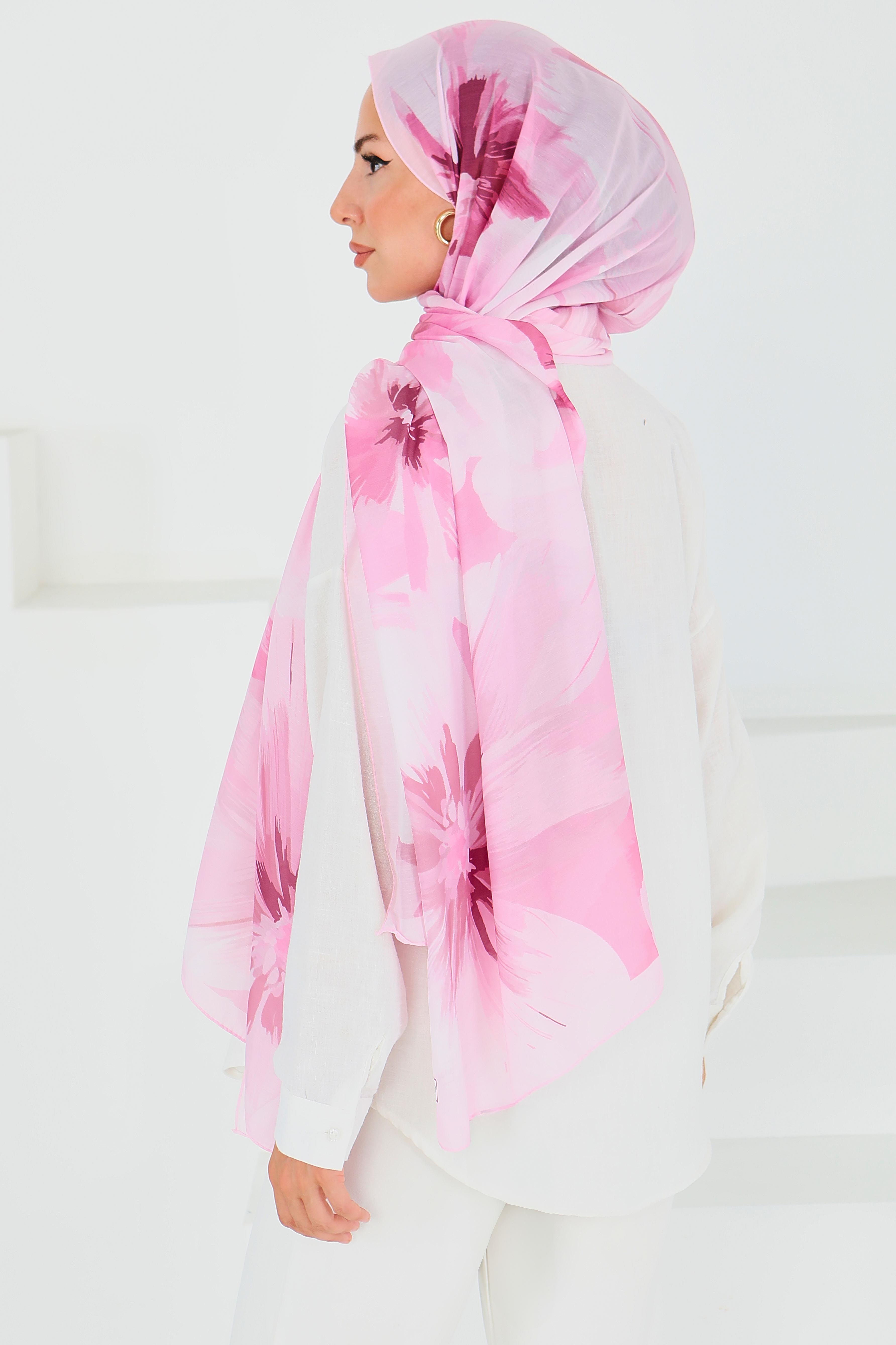 Desenli Bambu Kare Şal - 27524 - 3