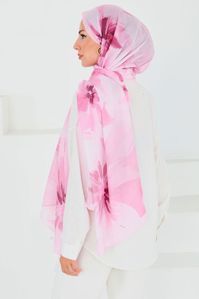 Desenli Bambu Kare Şal - 27524 - TOFİSA