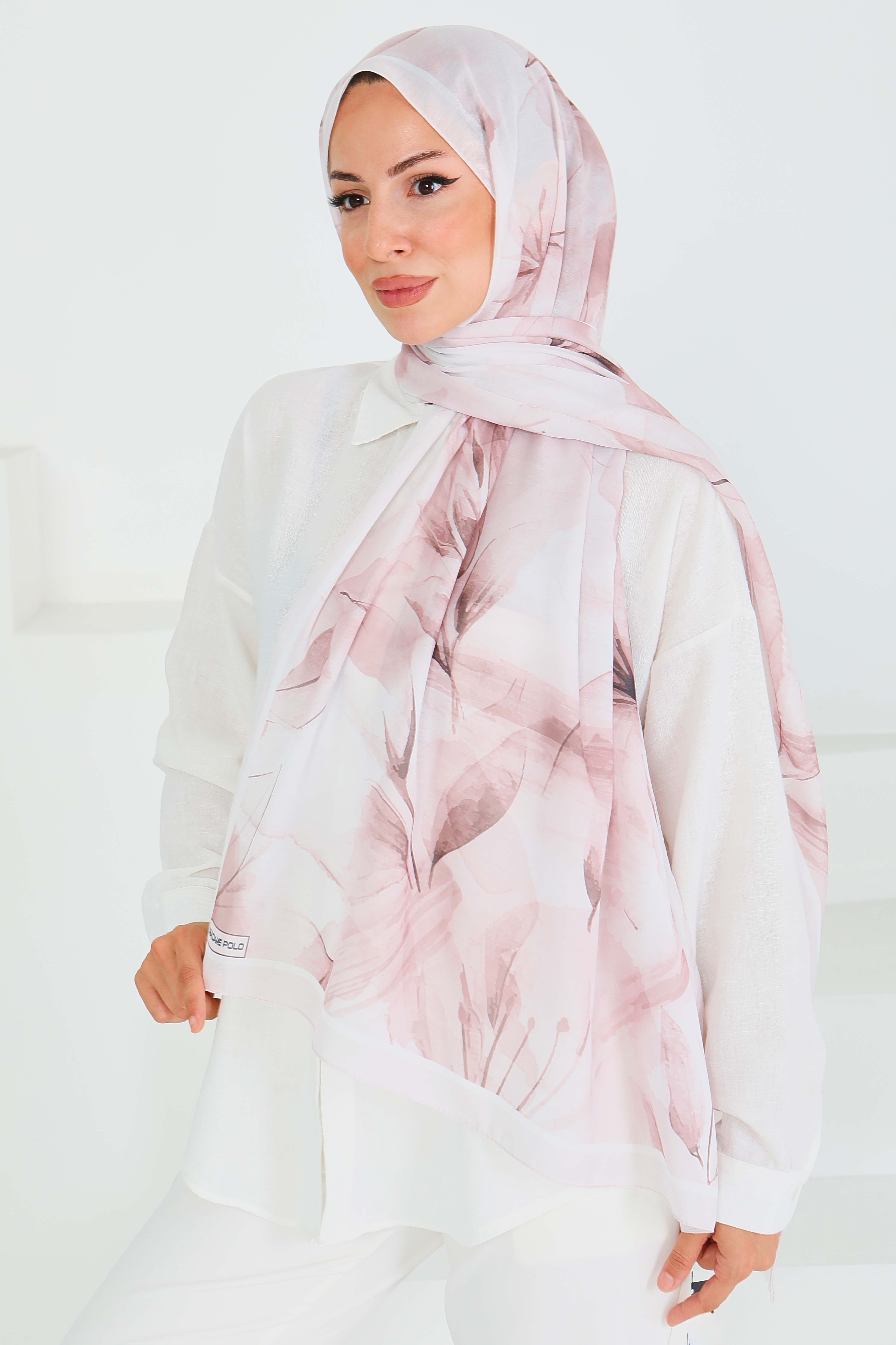 Desenli Bambu Kare Şal - 27525 - 1