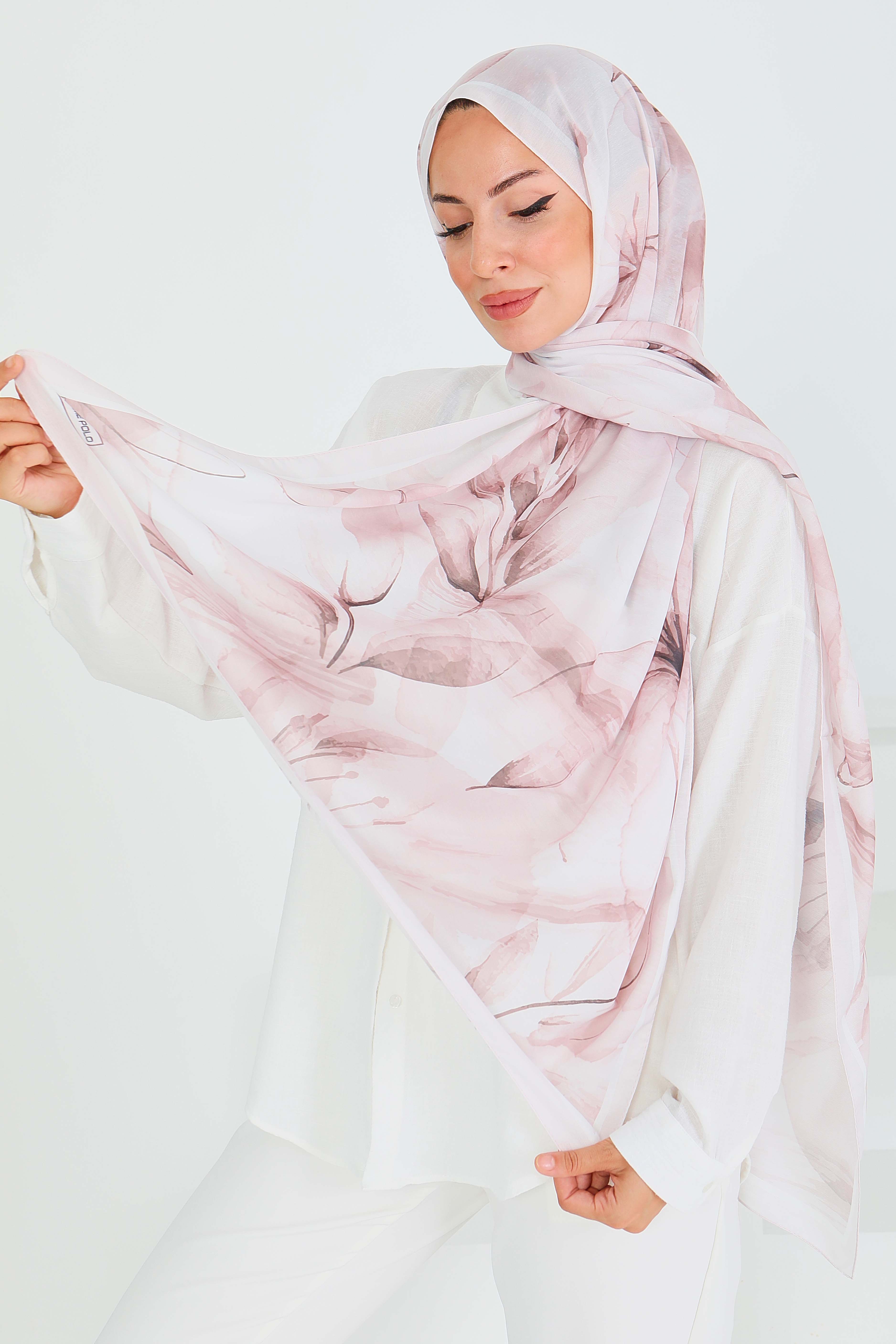 Desenli Bambu Kare Şal - 27525 - 2