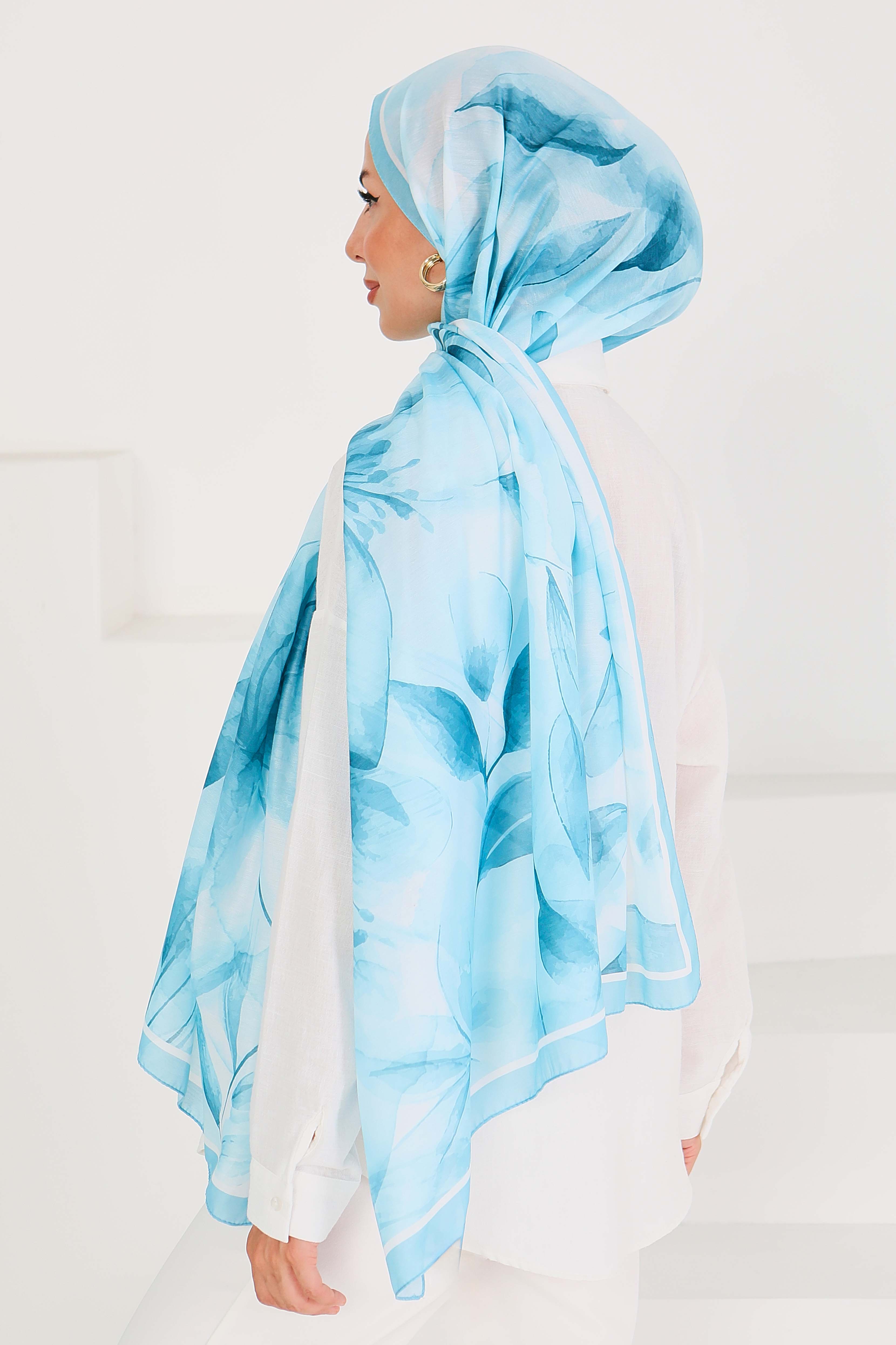 Desenli Bambu Kare Şal - 27525 - 5