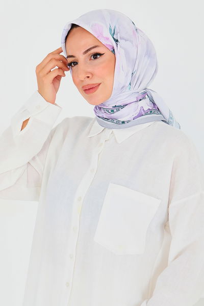 Desenli Bambu Başörtü - 27521 