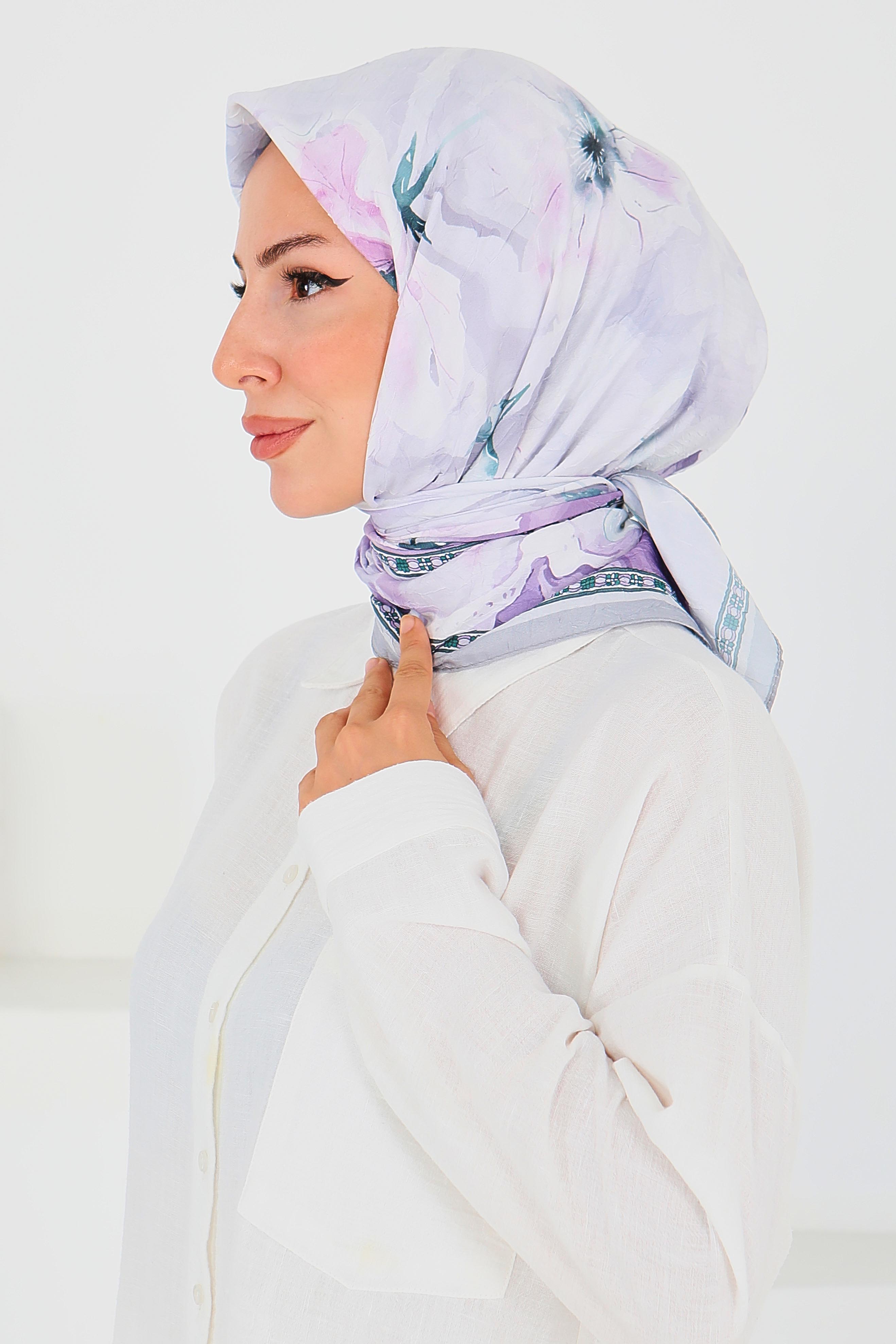 Desenli Bambu Başörtü - 27521 - 2