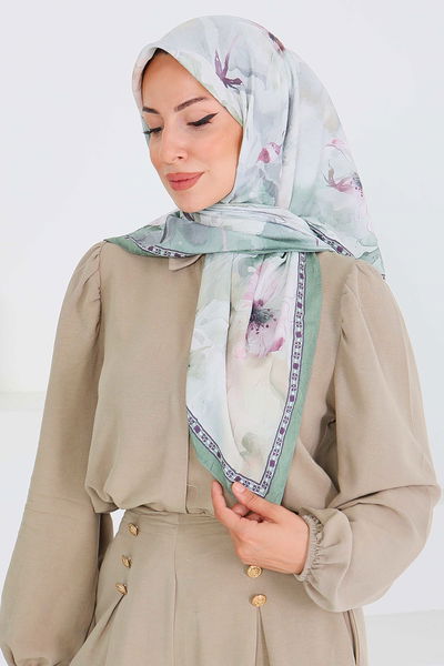 Desenli Bambu Başörtü - 27521 