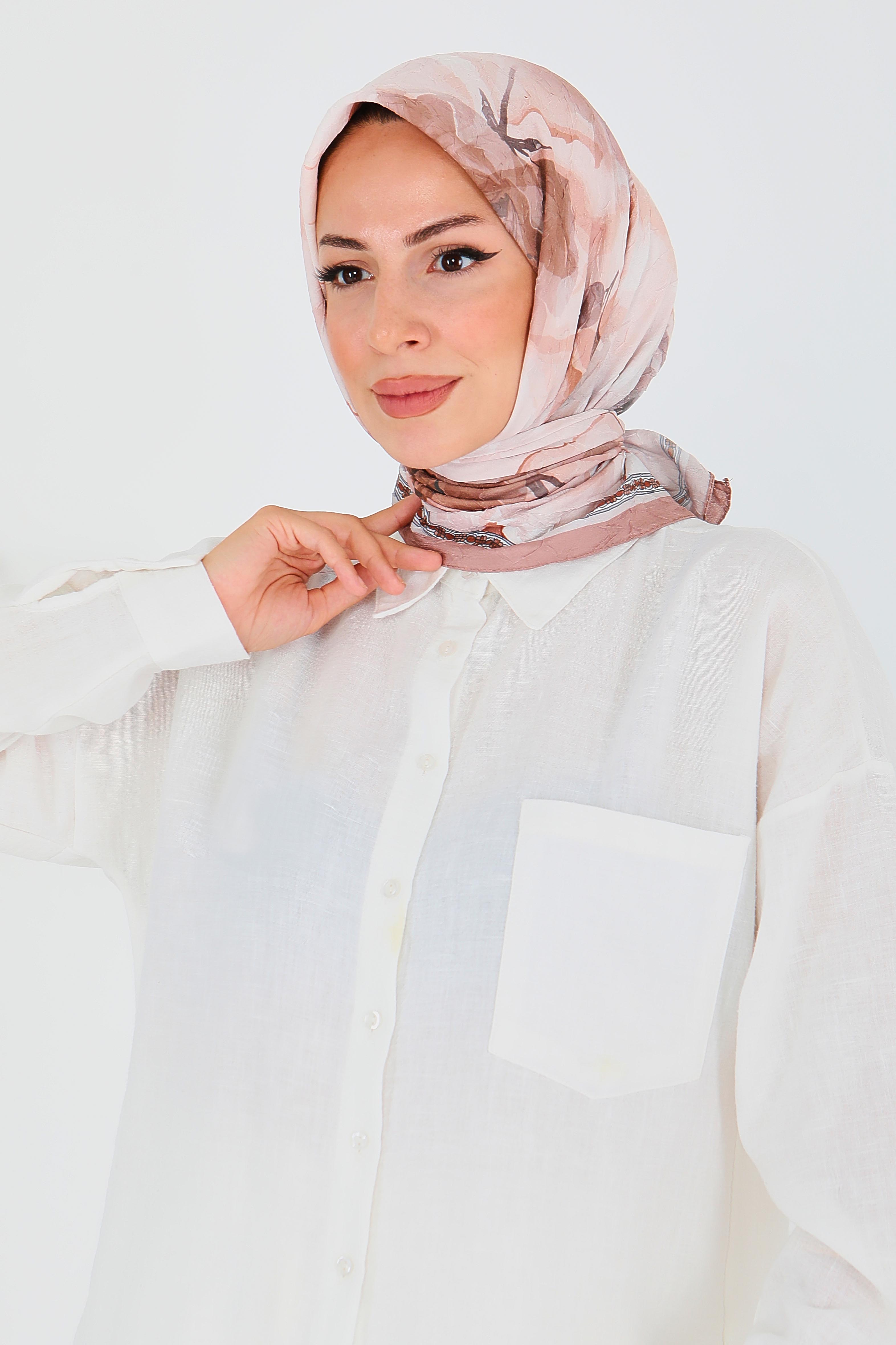 Desenli Bambu Başörtü- 27521 - 2