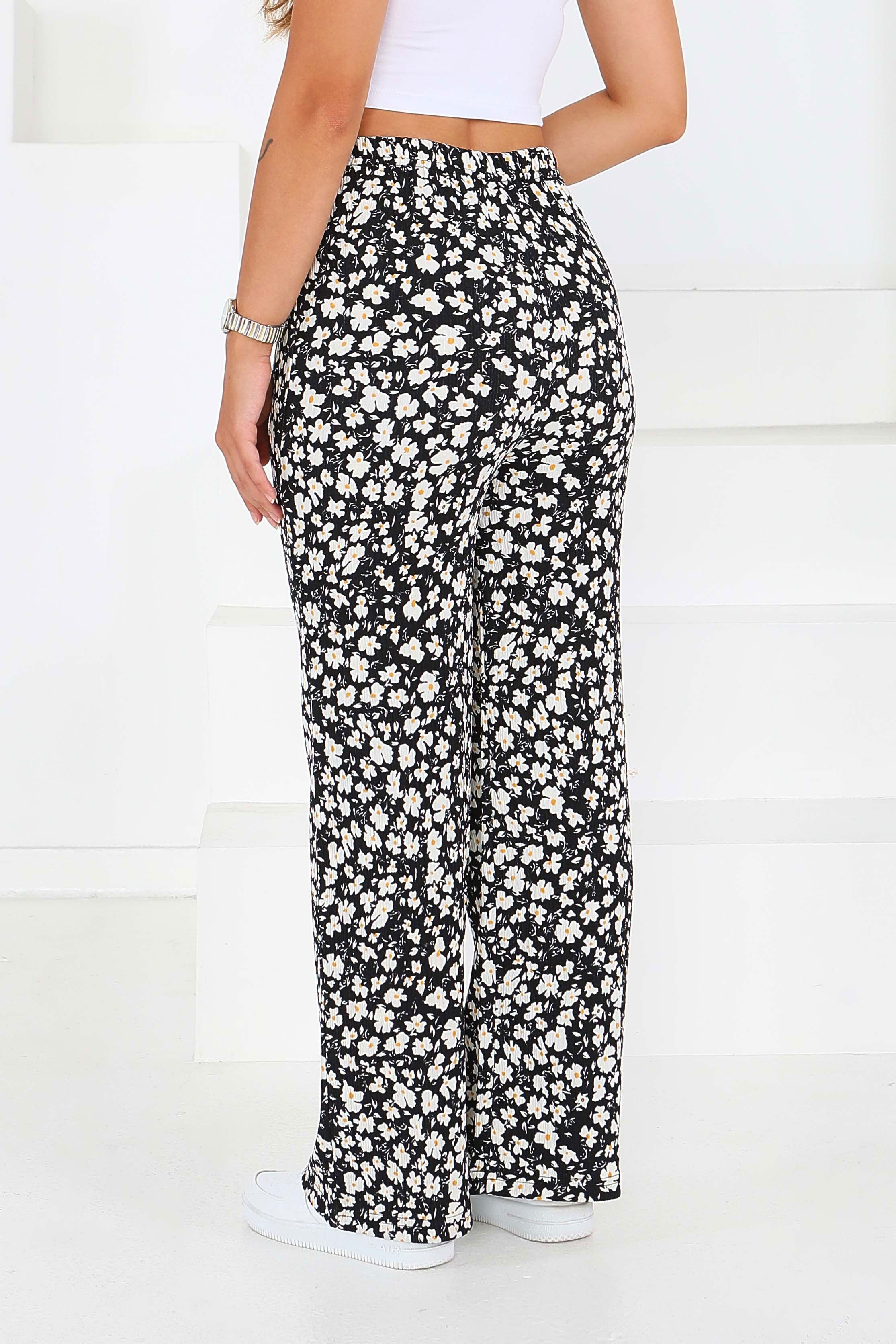 Desenli Beli Lastikli Bürümcük Pantolon - 27677 - 4