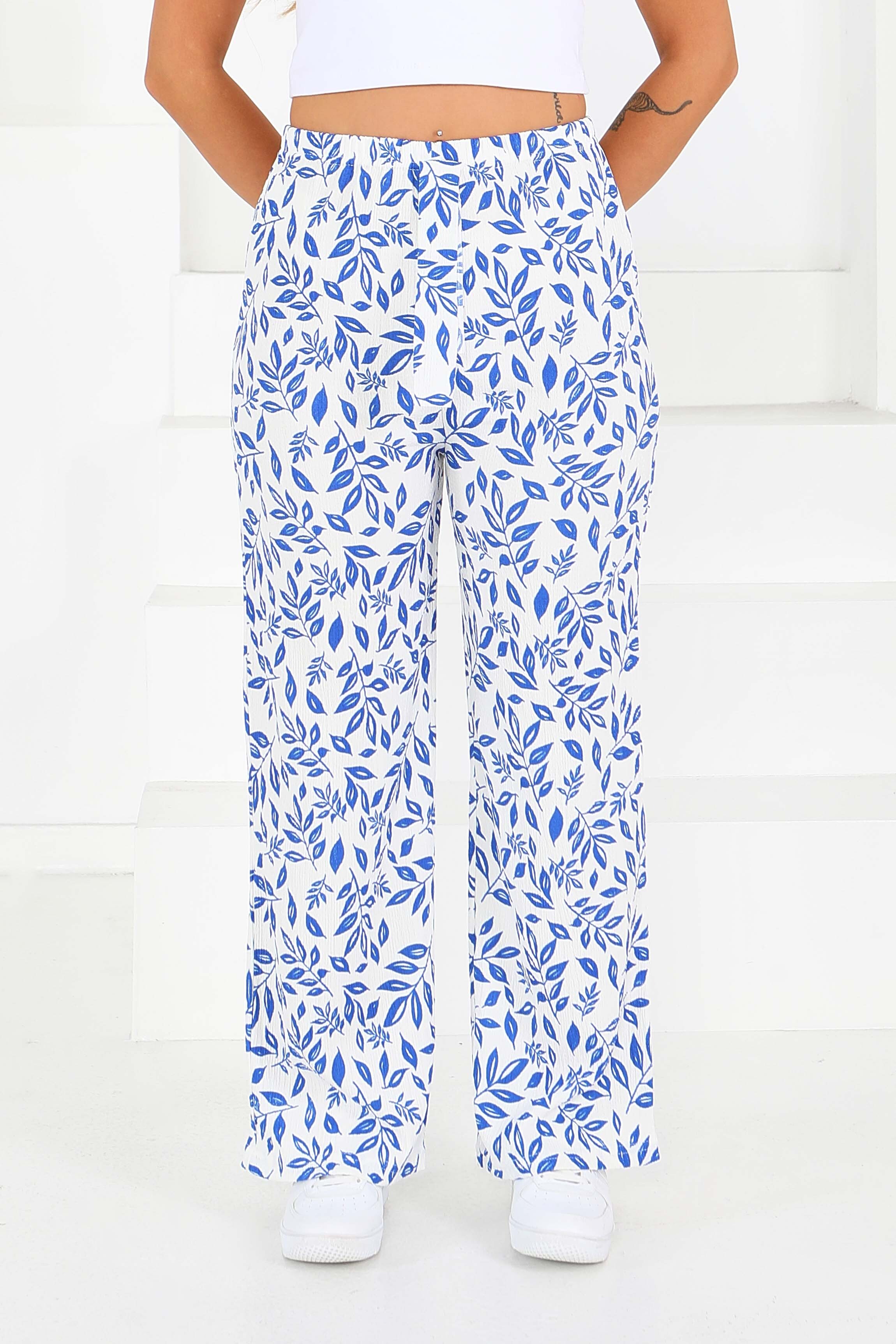 Desenli Beli Lastikli Bürümcük Pantolon - 27678 - 2