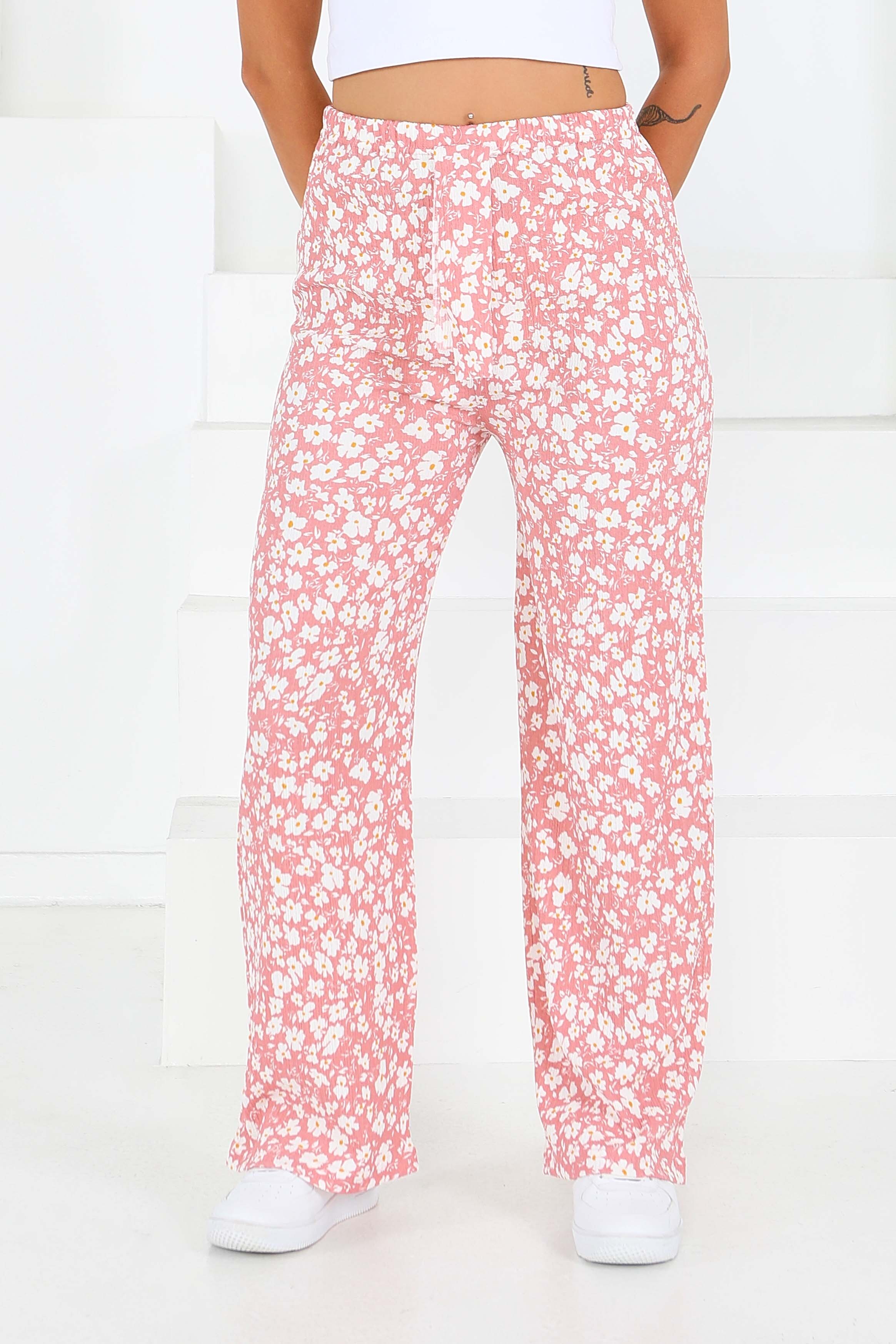 Desenli Beli Lastikli Bürümcük Pantolon - 27677 - 3