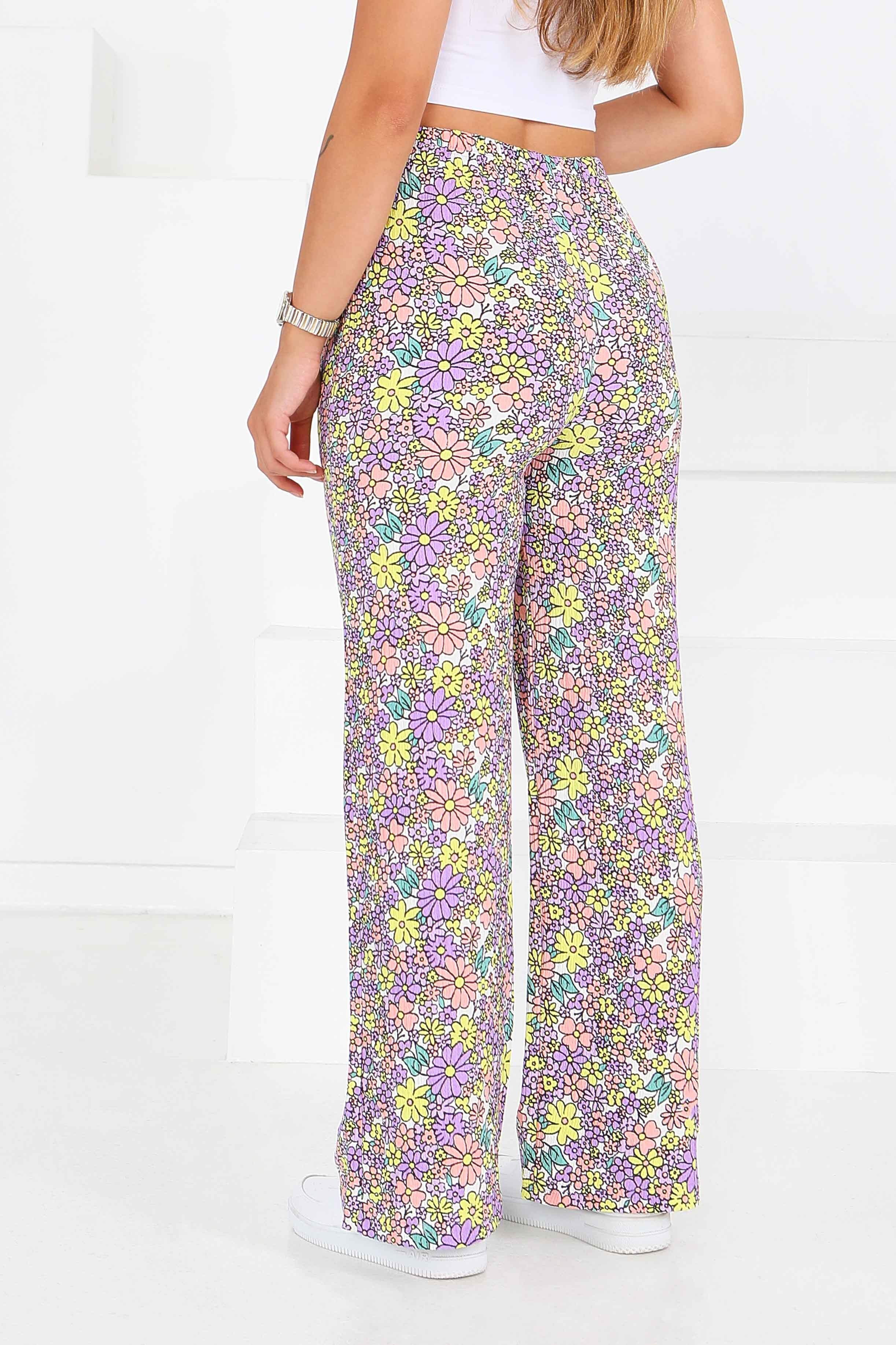 Desenli Beli Lastikli Bürümcük Pantolon - 27681 - 4