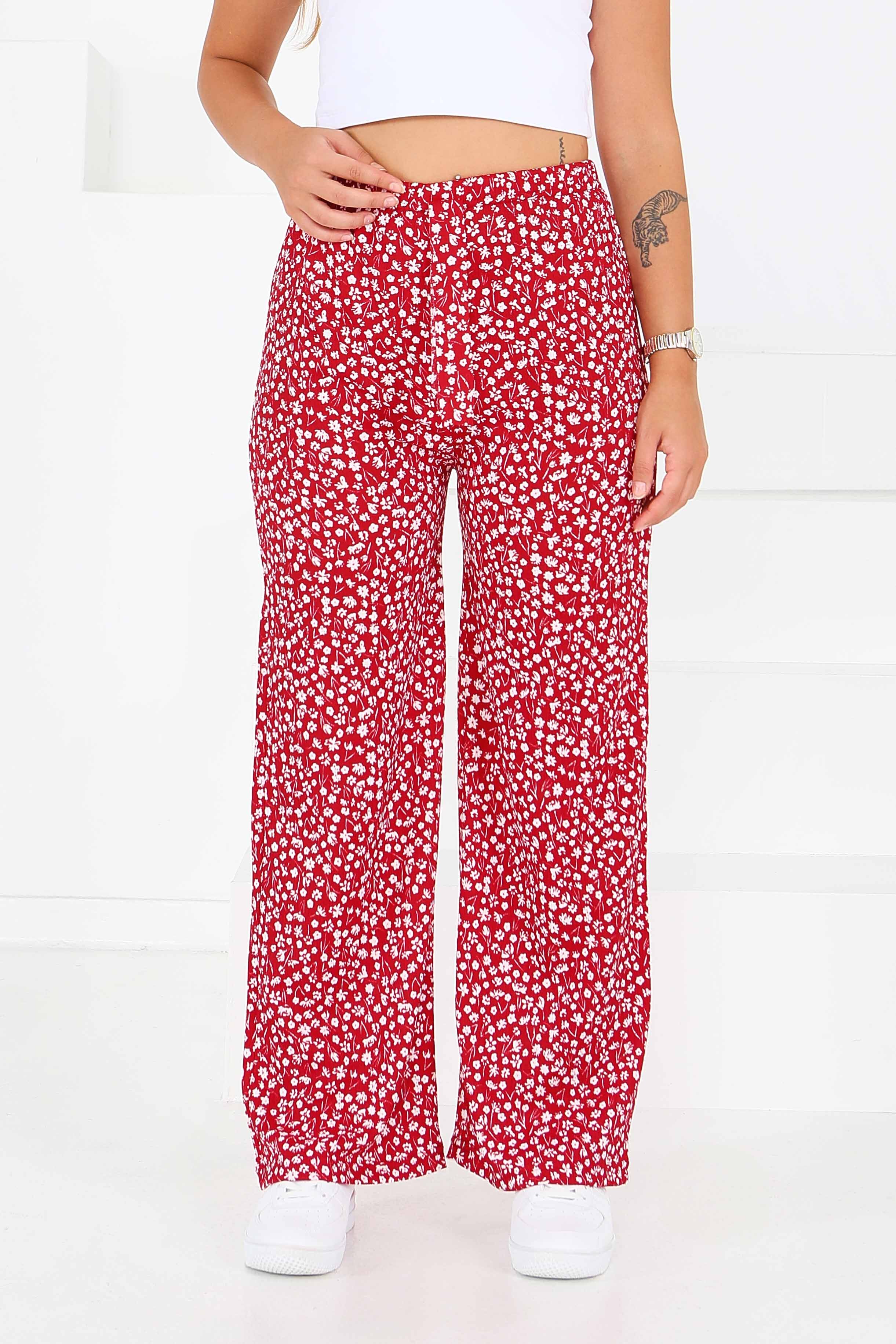 Desenli Beli Lastikli Bürümcük Pantolon - 27686 - 4