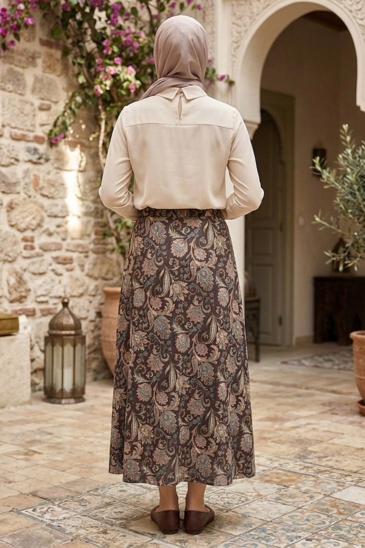 Desenli Bürümcük Etek - 2097-SIYAH - 3