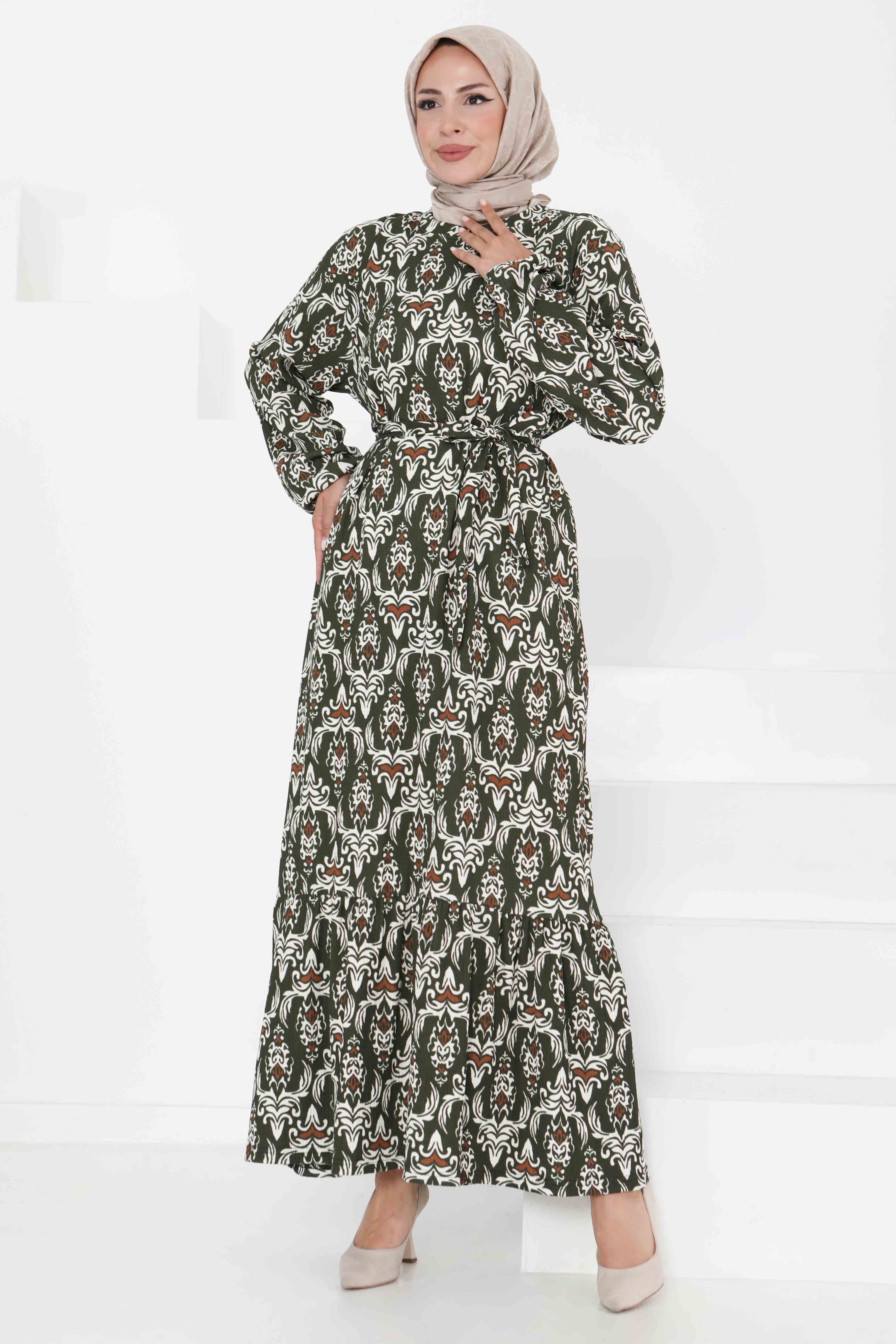 Desenli Elbise - 27368 - 3