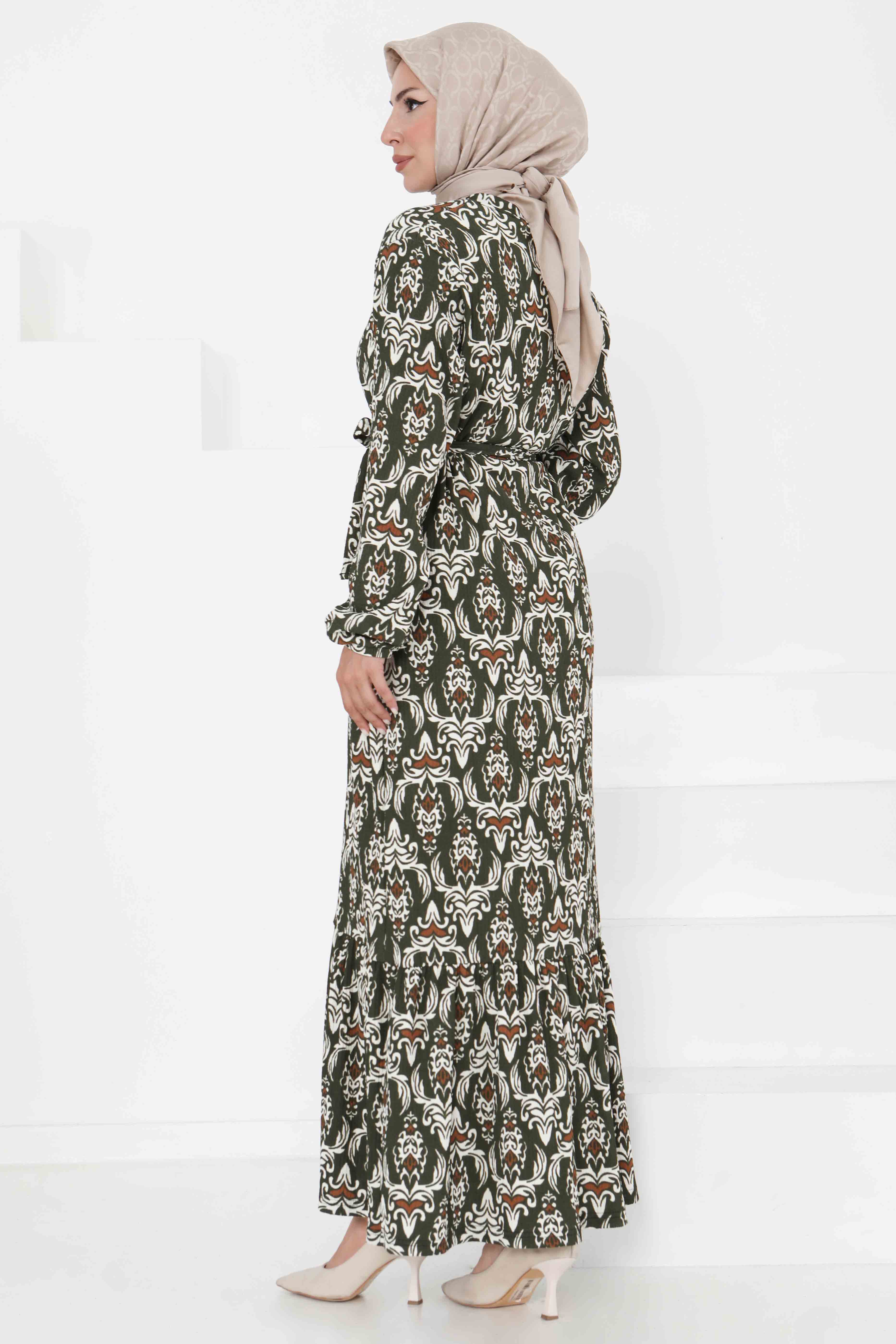 Desenli Elbise - 27368 - 5