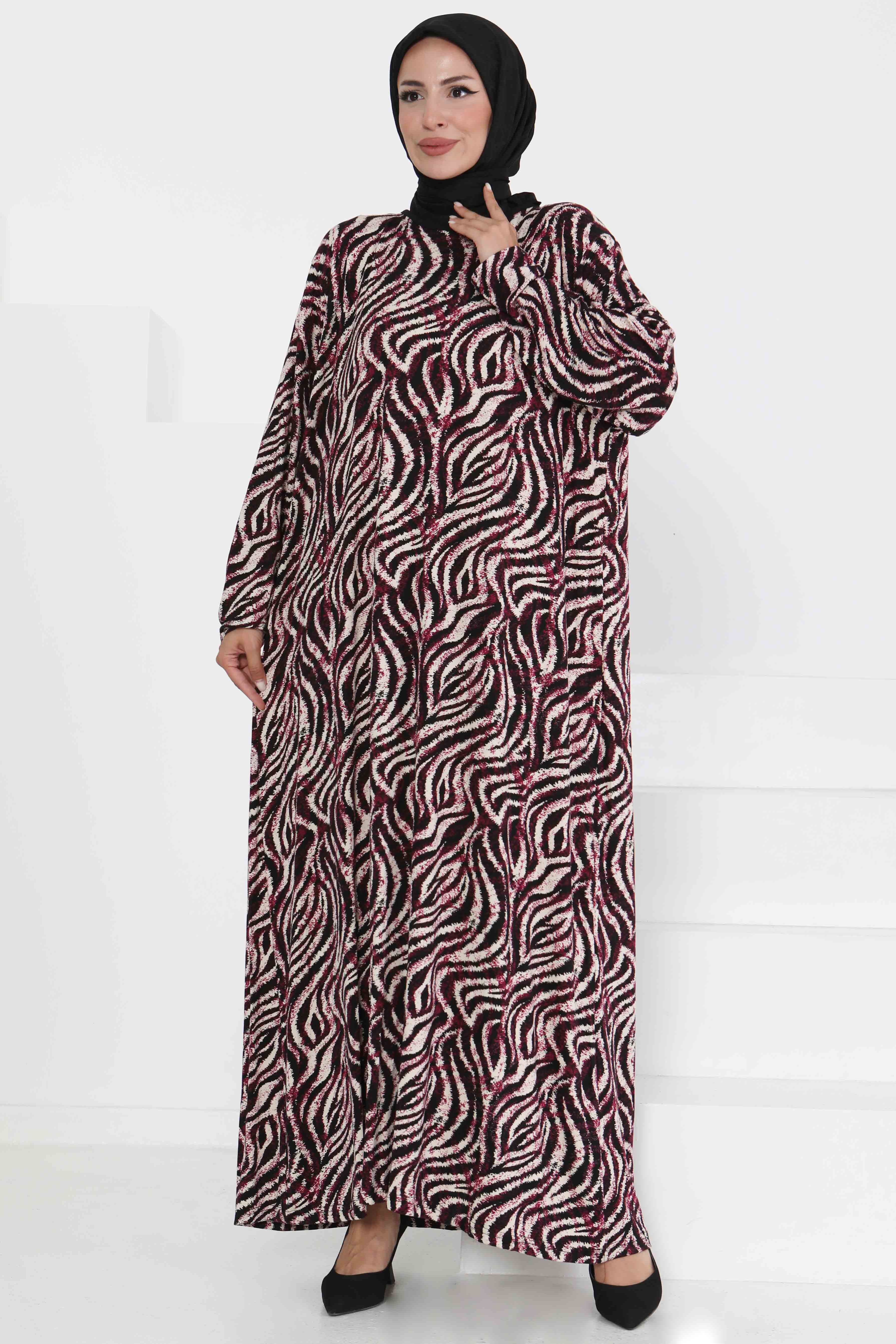 Desenli Elbise - 27370 - 1