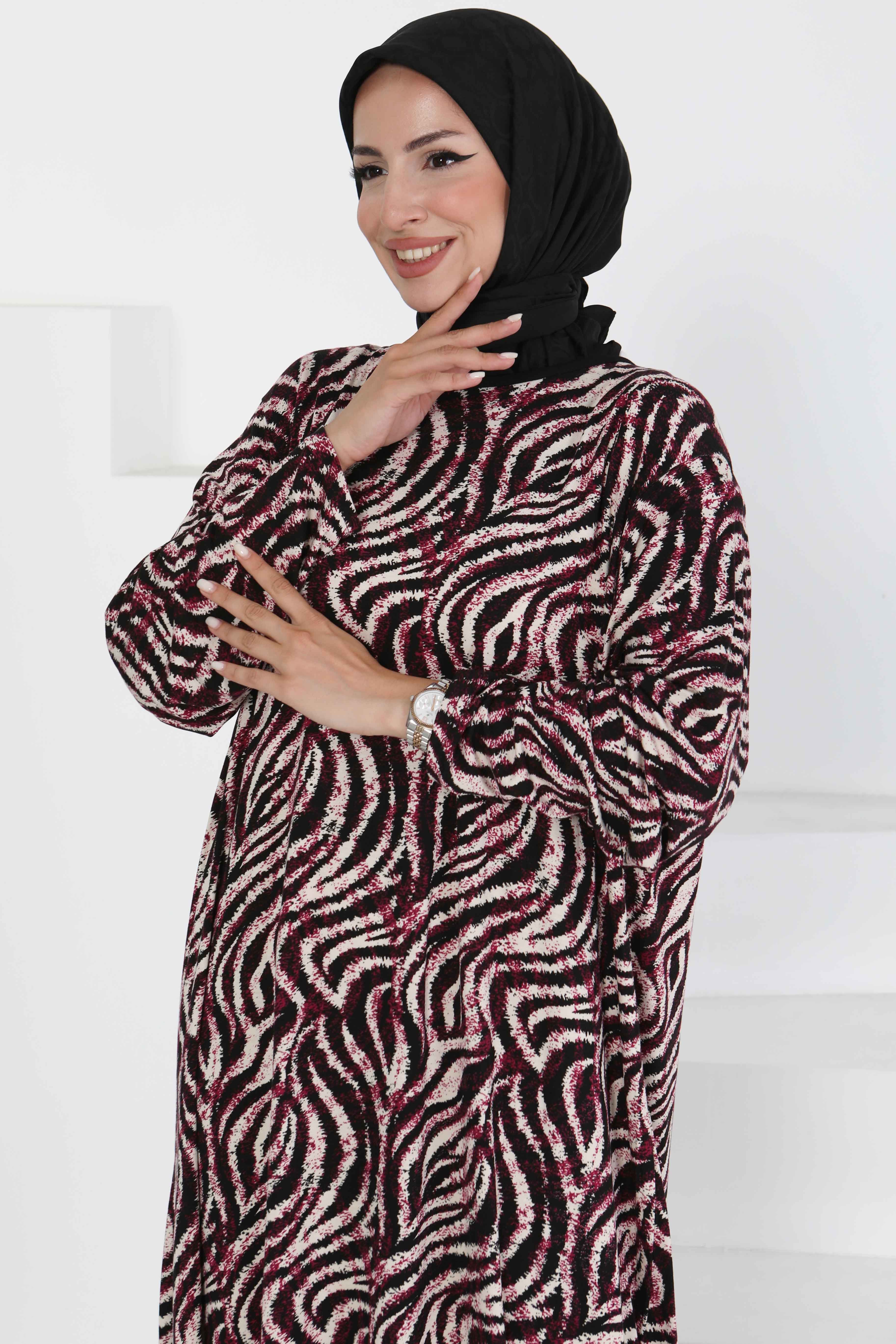 Desenli Elbise - 27370 - 2