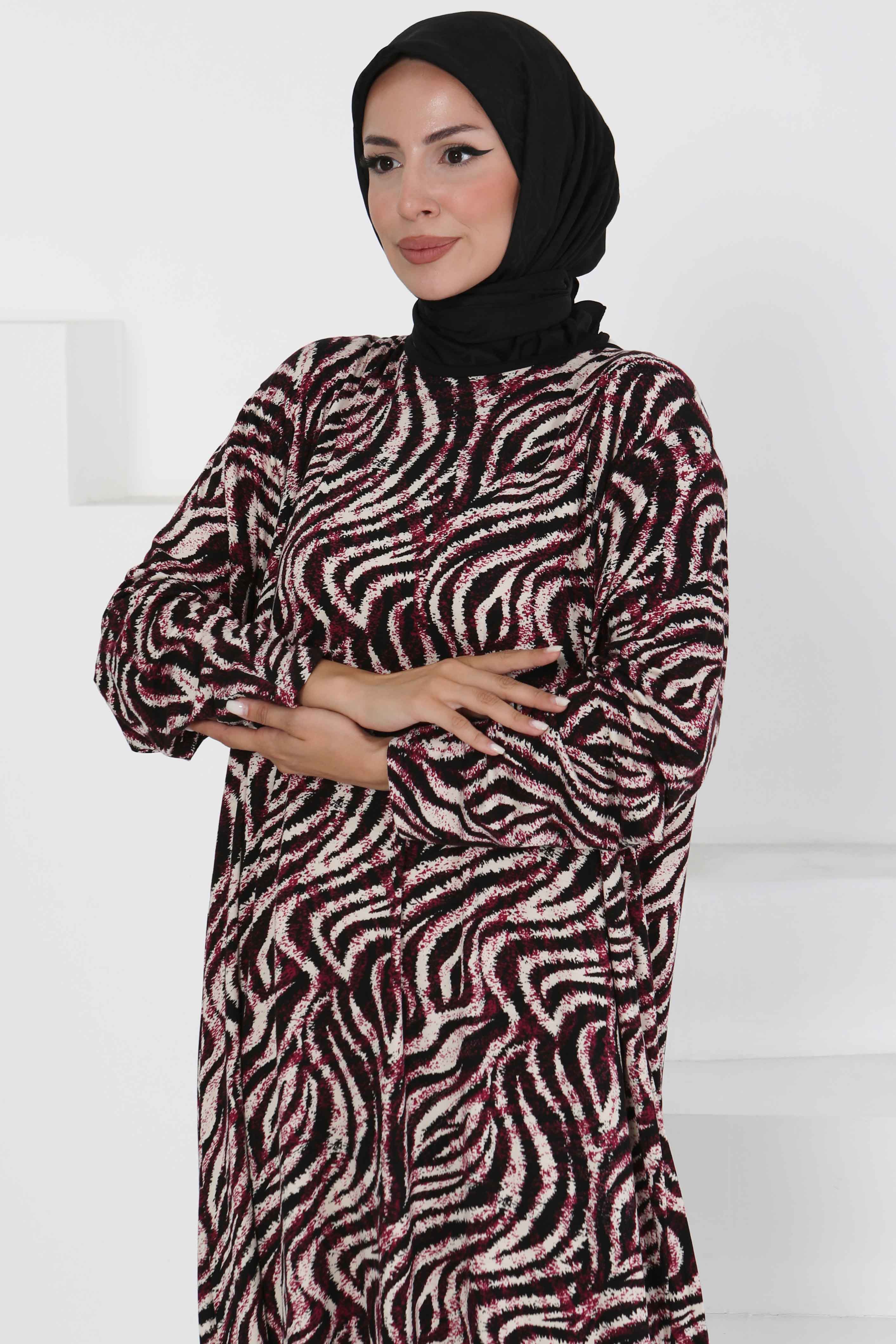 Desenli Elbise - 27370 - 3