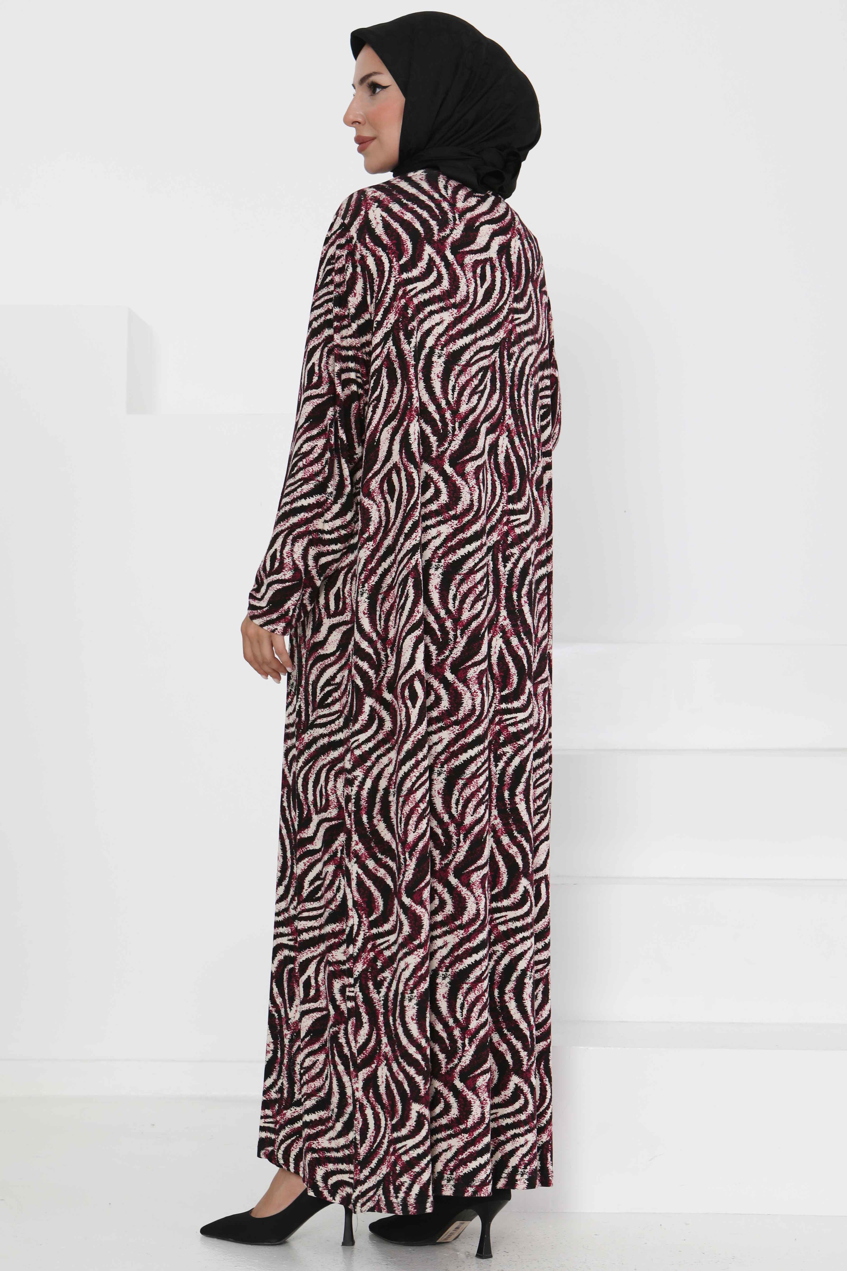 Desenli Elbise - 27370 - 4